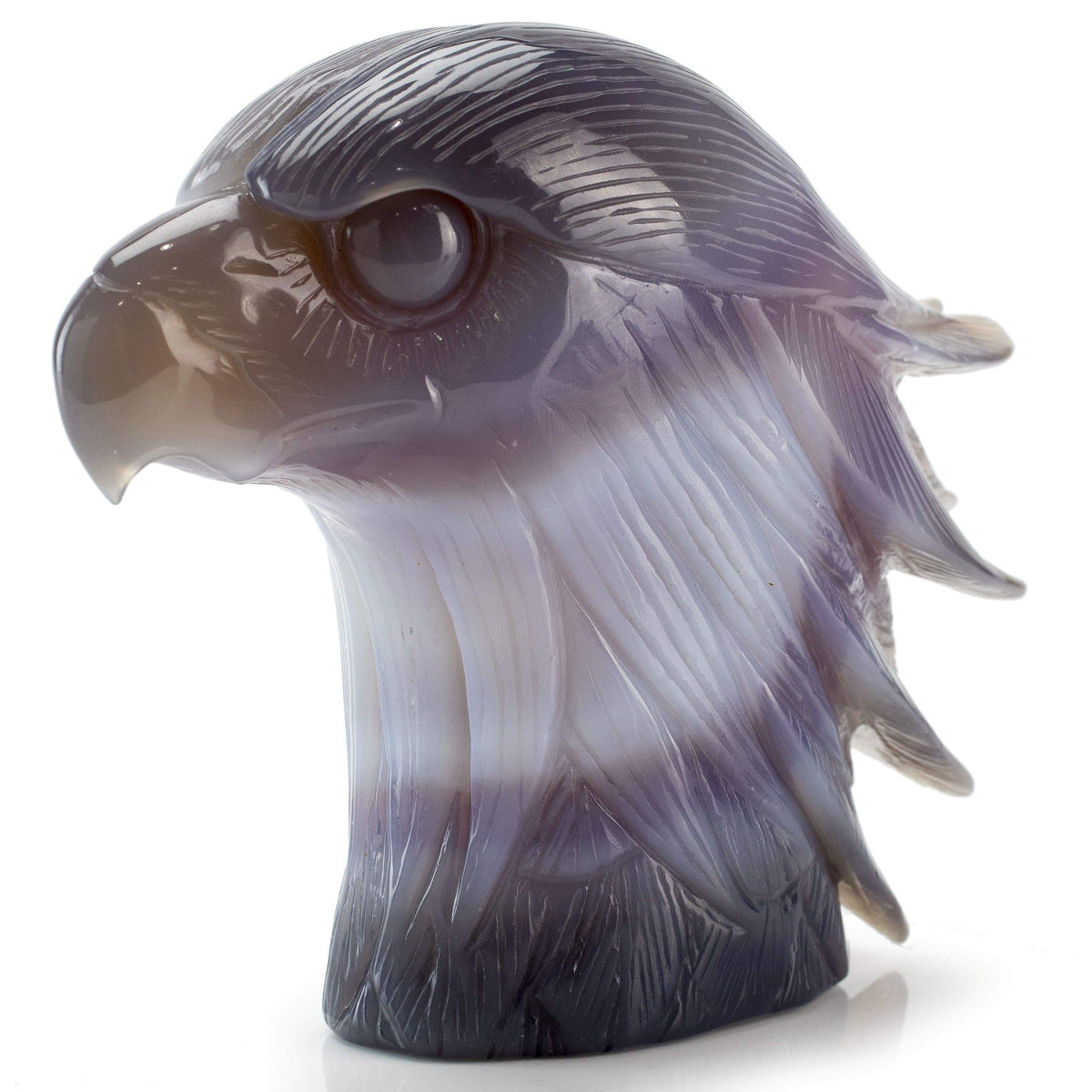 Kalifano Gemstone Carvings Chalcedony Agate Hand-Carved Eagle Carving CV550.001
