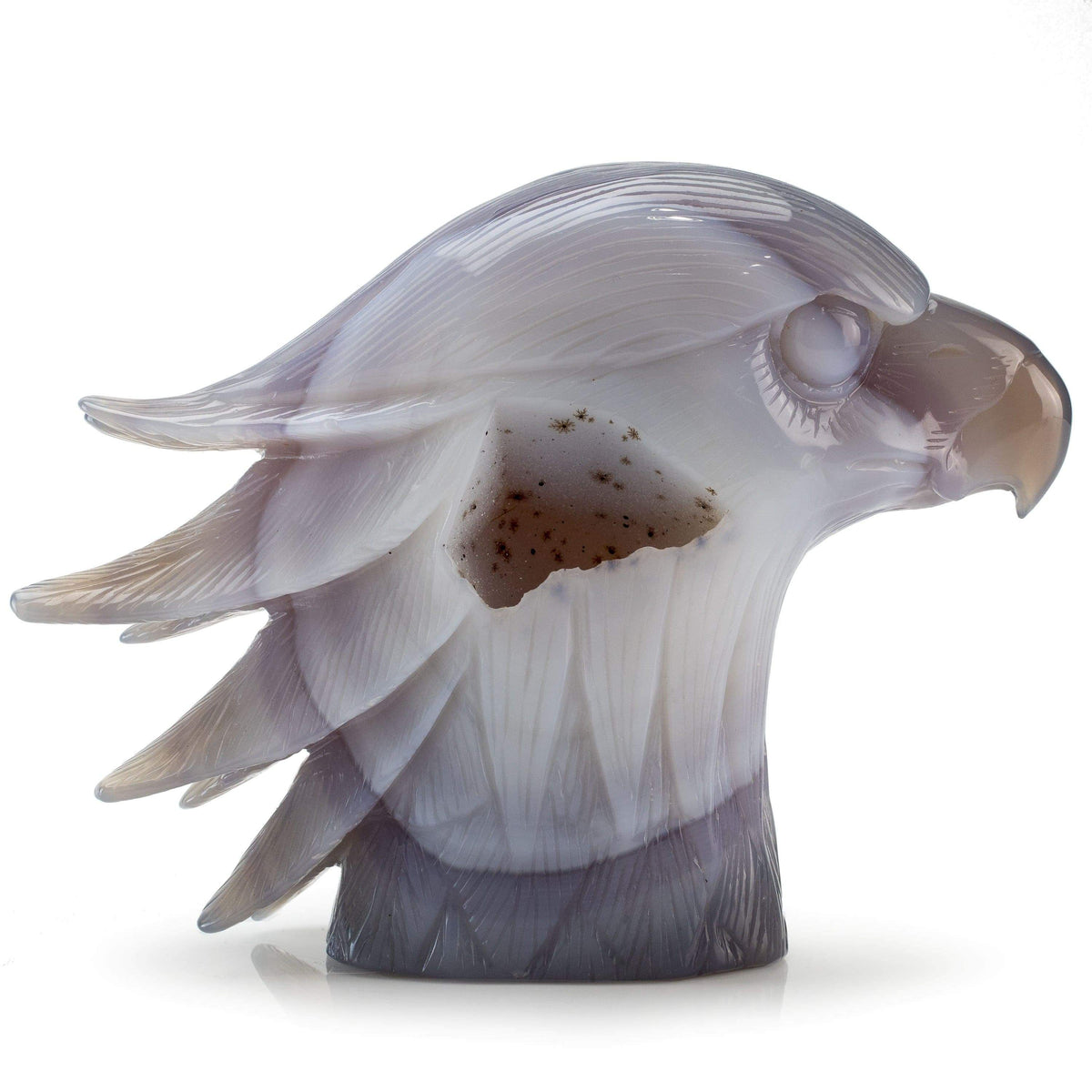 Kalifano Gemstone Carvings Chalcedony Agate Hand-Carved Eagle Carving CV550.001