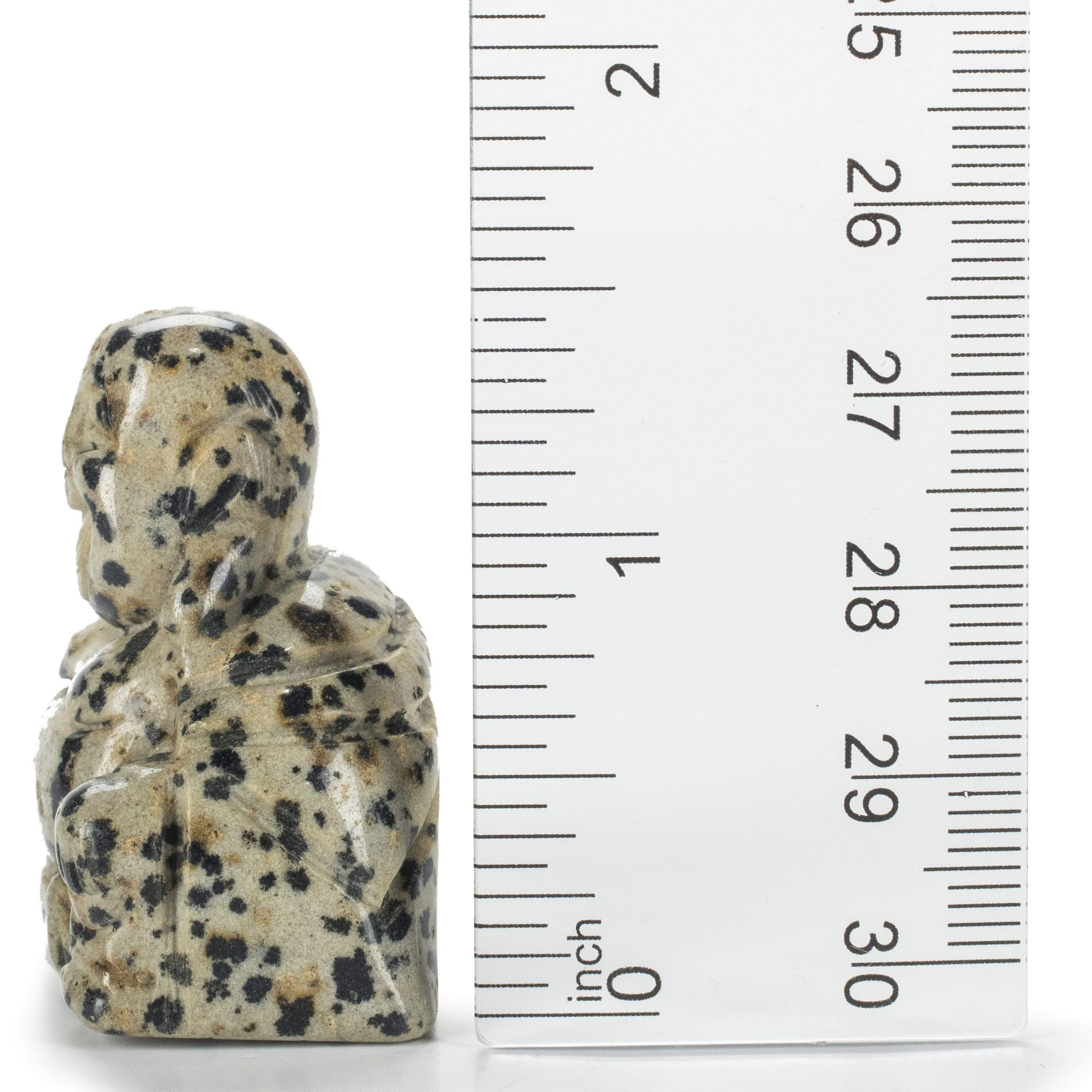 Kalifano Gemstone Carvings Dalmation Jasper Buddha 1.5'' Natural Gemstone Carving CV15-B-DJ