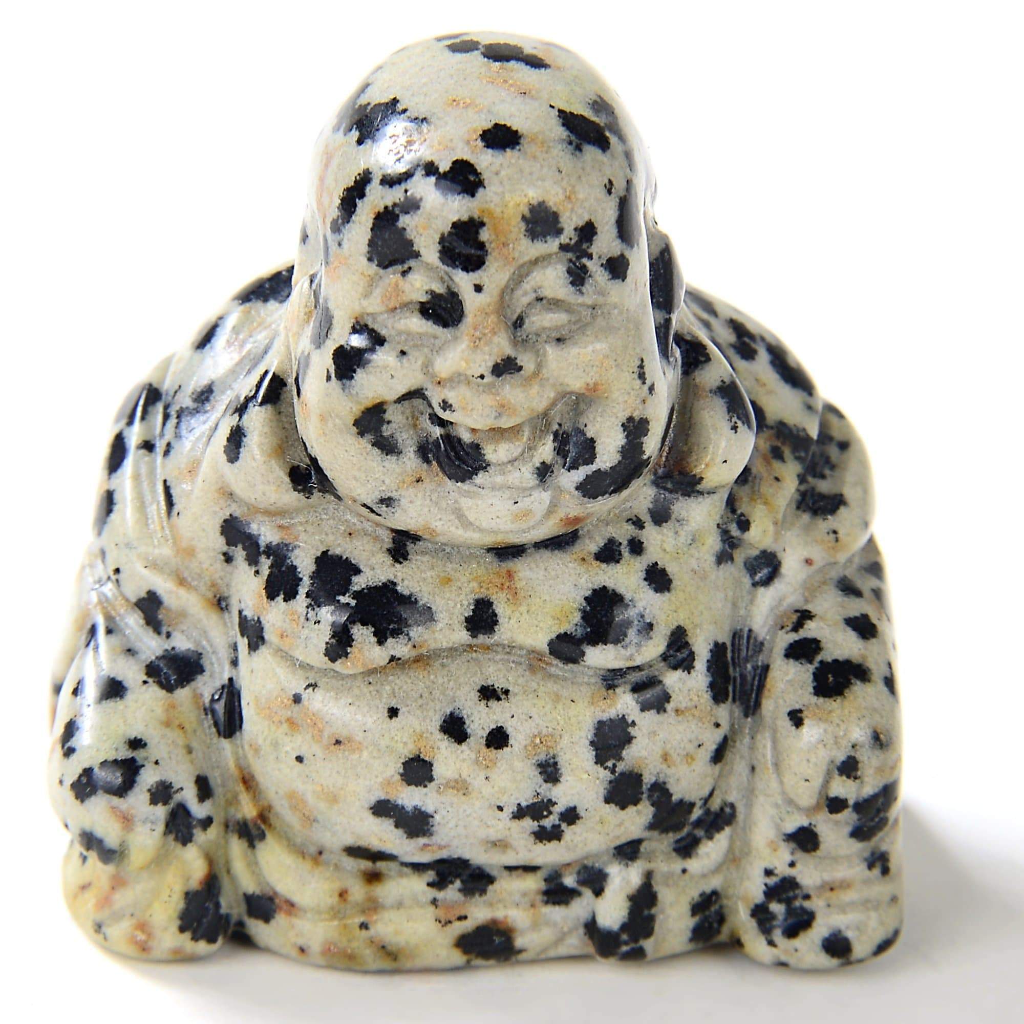 Kalifano Gemstone Carvings Dalmation Jasper Buddha 1.5'' Natural Gemstone Carving CV15-B-DJ