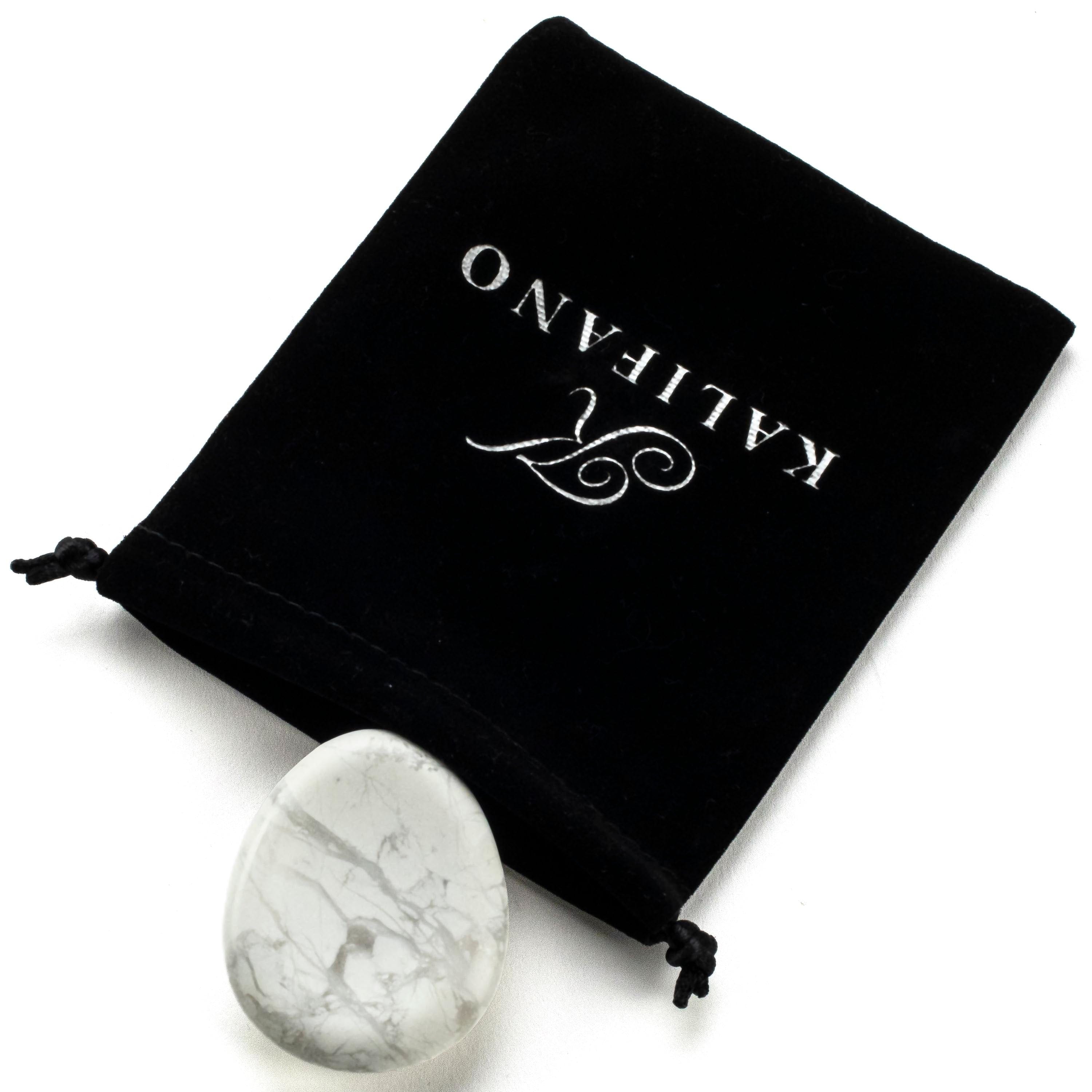Kalifano Gemstone Carvings Howlite Worry Stone Natural Gemstone Carving CV10-W-HT