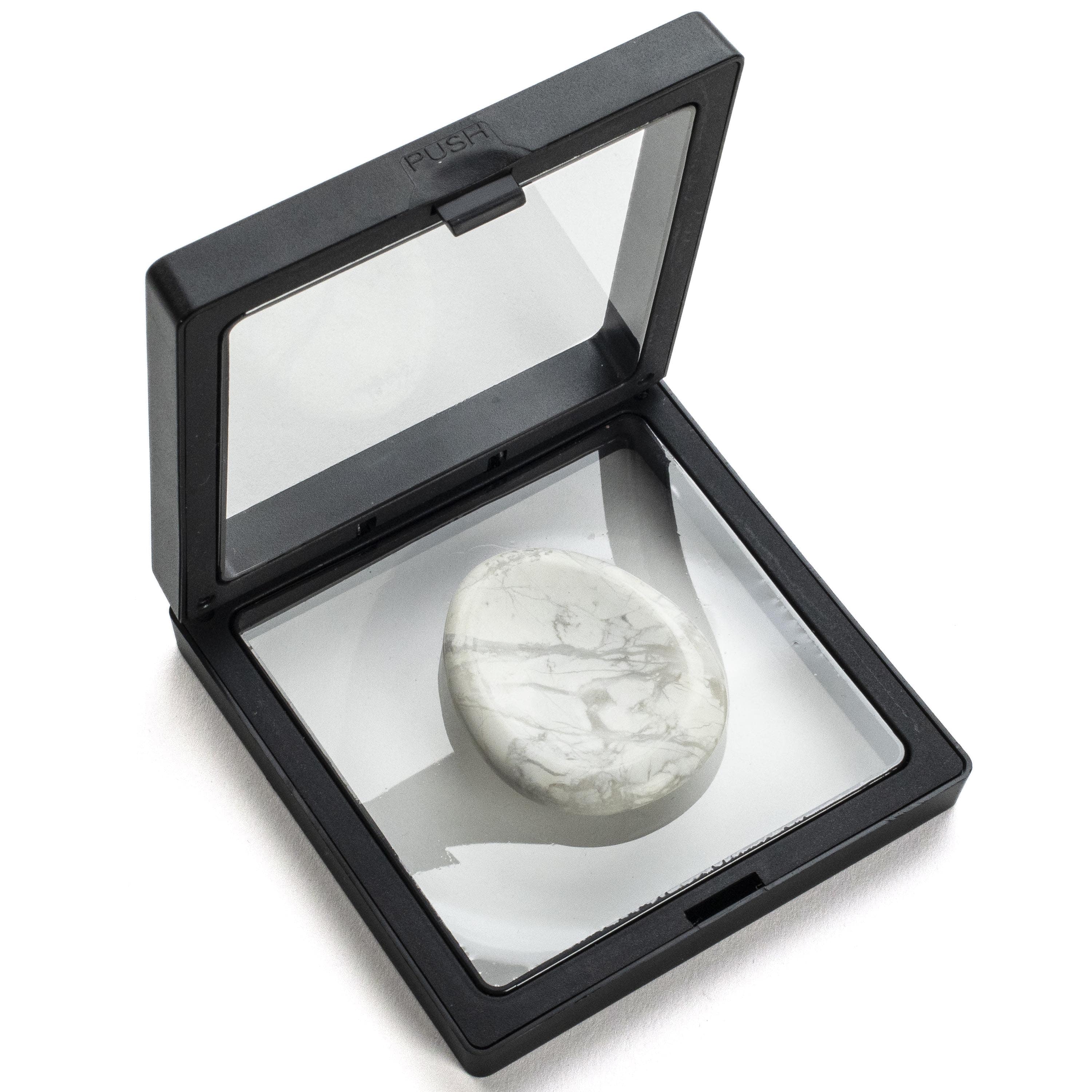 Kalifano Gemstone Carvings Howlite Worry Stone Natural Gemstone Carving CV10-W-HT