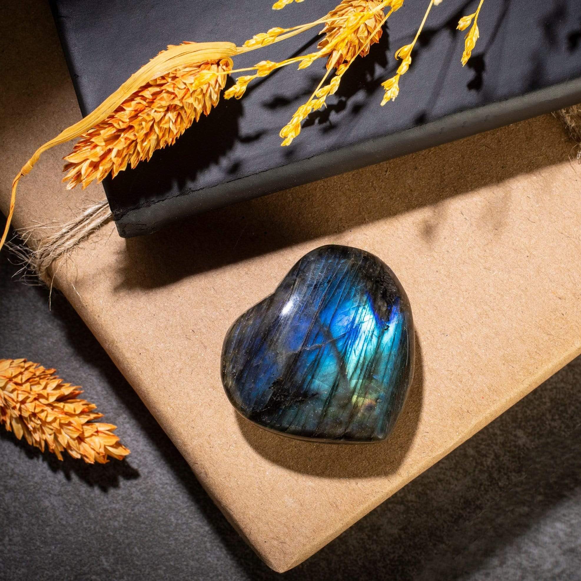 Kalifano Gemstone Carvings Labradorite Heart GH40-LB
