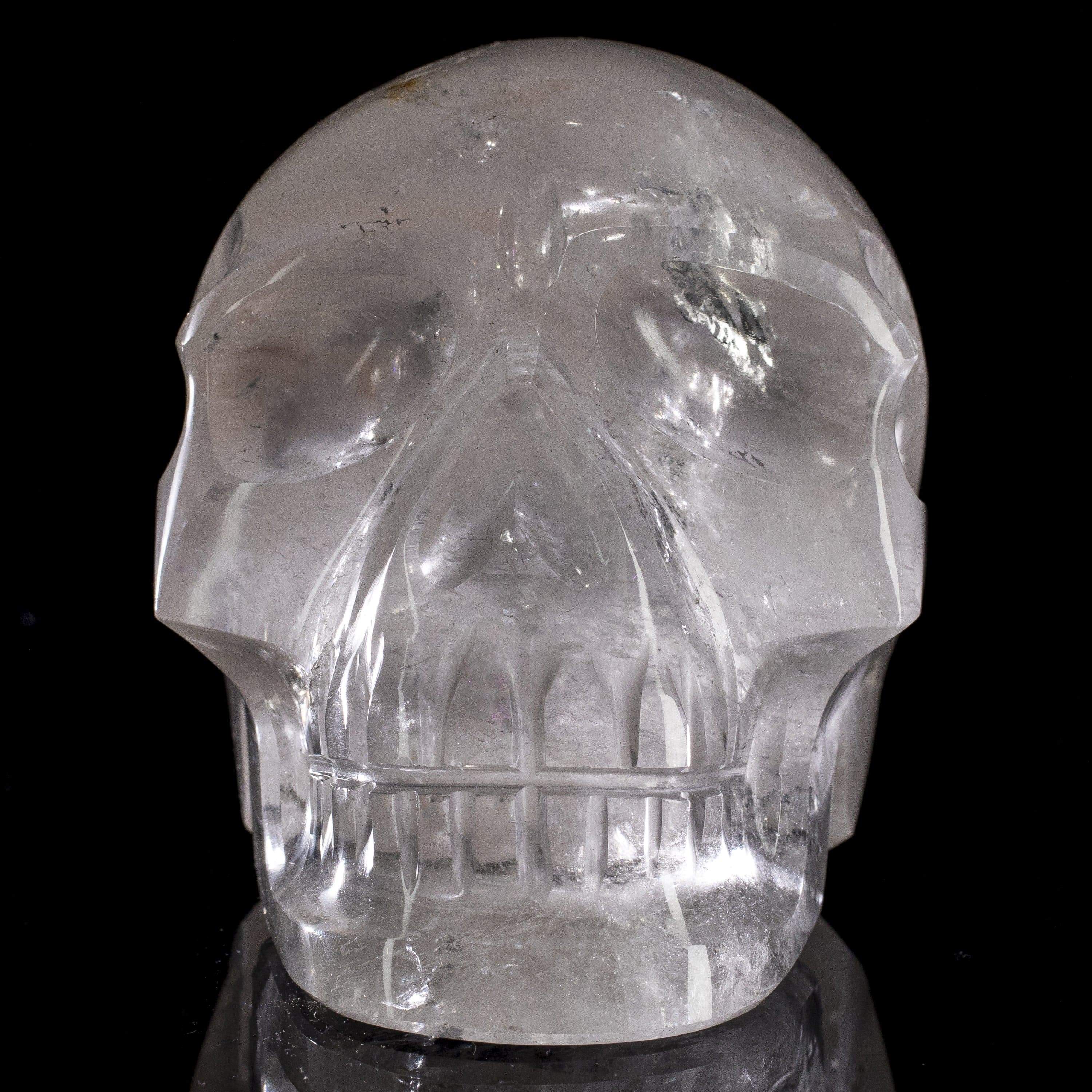 Kalifano Gemstone Carvings Natural Hand Carved Brazilian Quartz Skull - 3.2 in. / 3 lbs SK3300.002