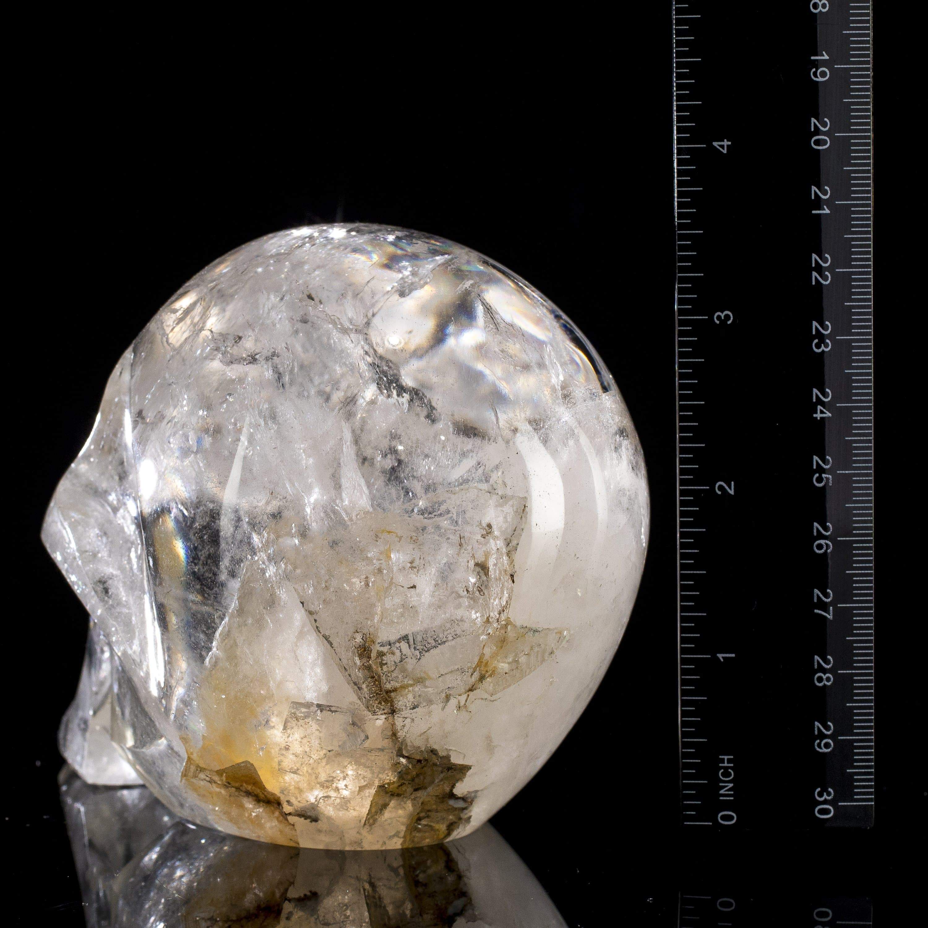 Kalifano Gemstone Carvings Natural Hand Carved Brazilian Quartz Skull - 3.7 in. / 4 lbs SK4500.002