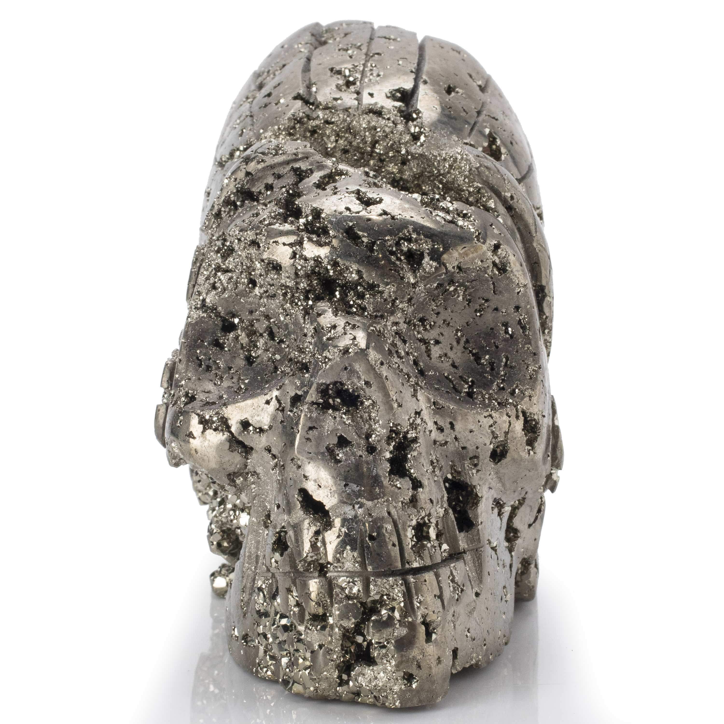 Kalifano Gemstone Carvings Natural Peru Pyrite Chief Skull Carving PCHIEF1800.001