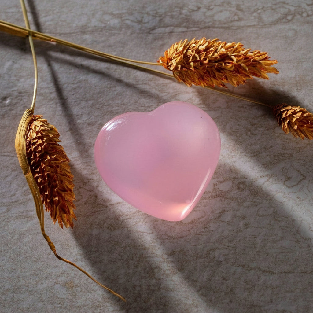 Kalifano Gemstone Carvings Natural Rose Quartz Heart Carving from Madagascar -1.5" GH40-RQ