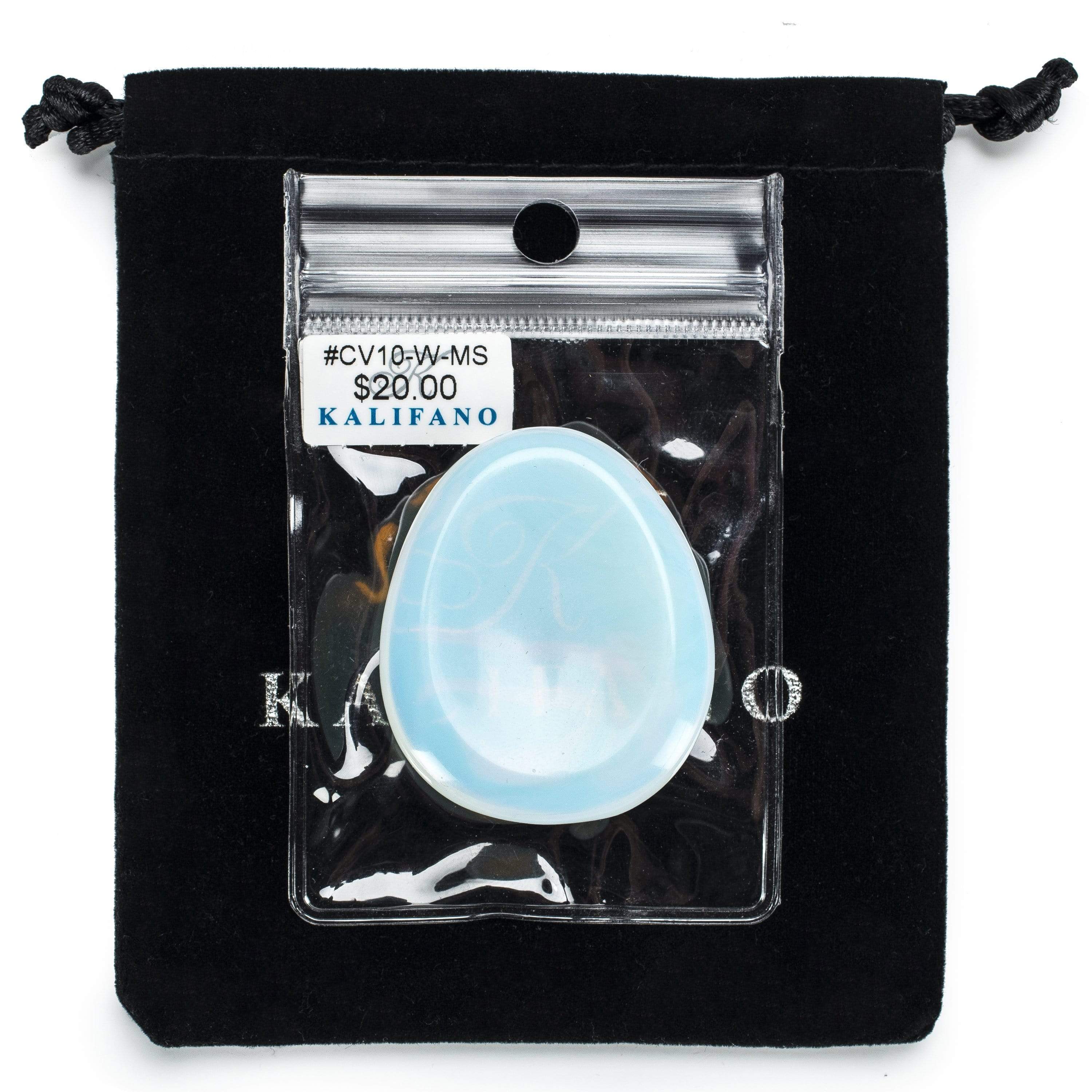 Kalifano Gemstone Carvings Opalite Rainbow Moonstone Worry Stone Natural Gemstone Carving CV10-W-MS
