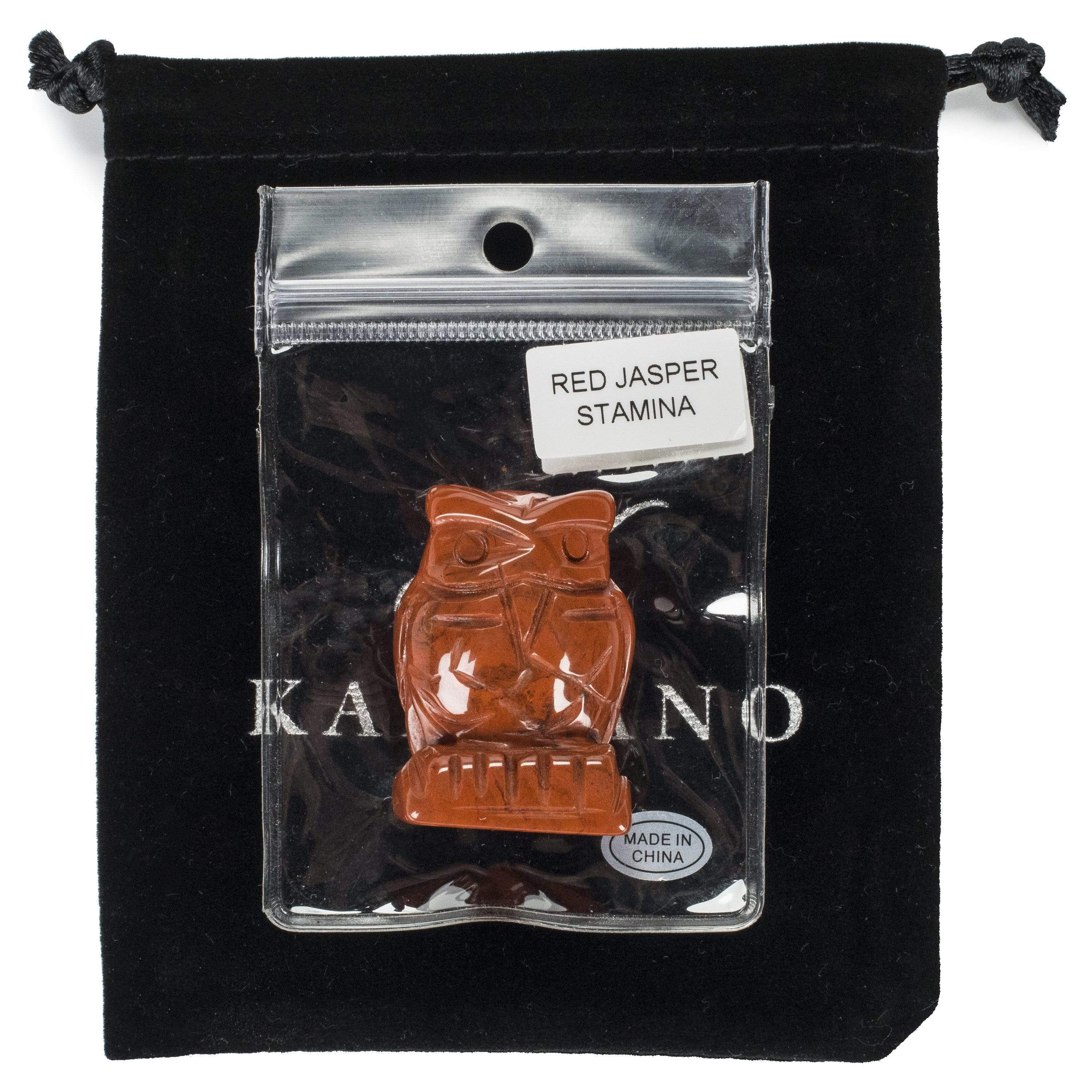 Kalifano Gemstone Carvings Red Jasper Owl 1.5'' Natural Gemstone Carving CV12-O-RJ