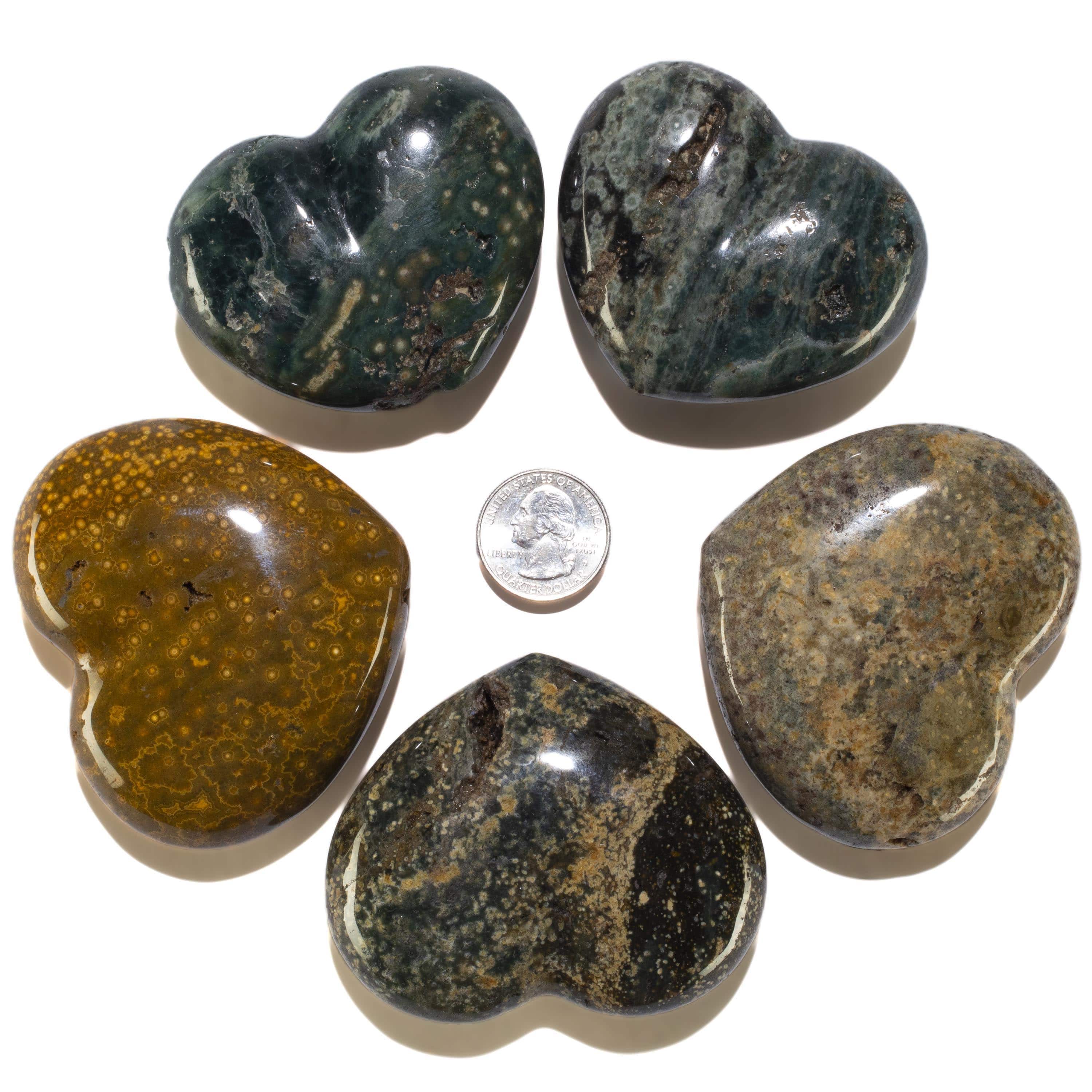 Kalifano Gemstone Carvings Sea Jasper Gemstone Heart Carving GH200-SJ