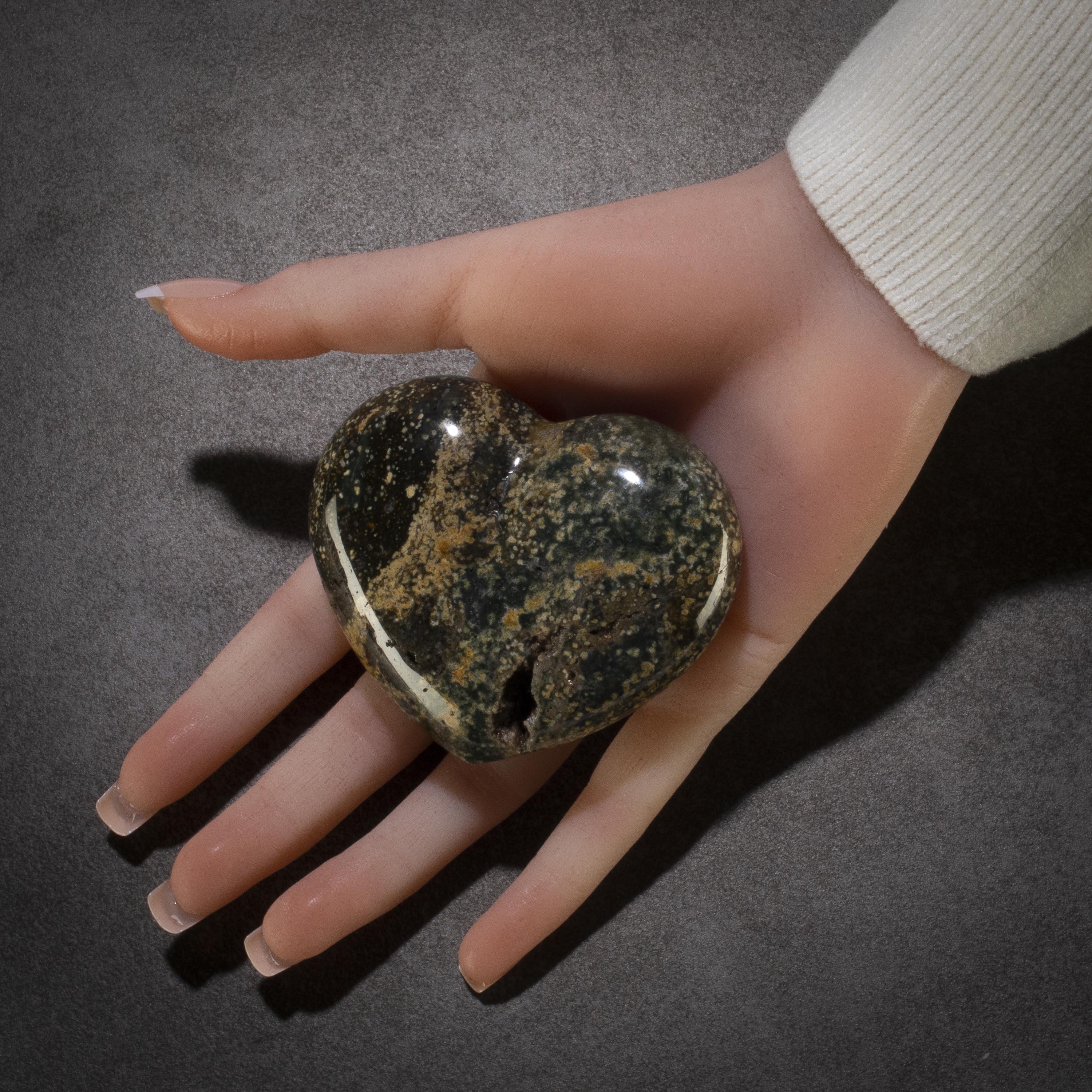 Kalifano Gemstone Carvings Sea Jasper Gemstone Heart Carving GH200-SJ