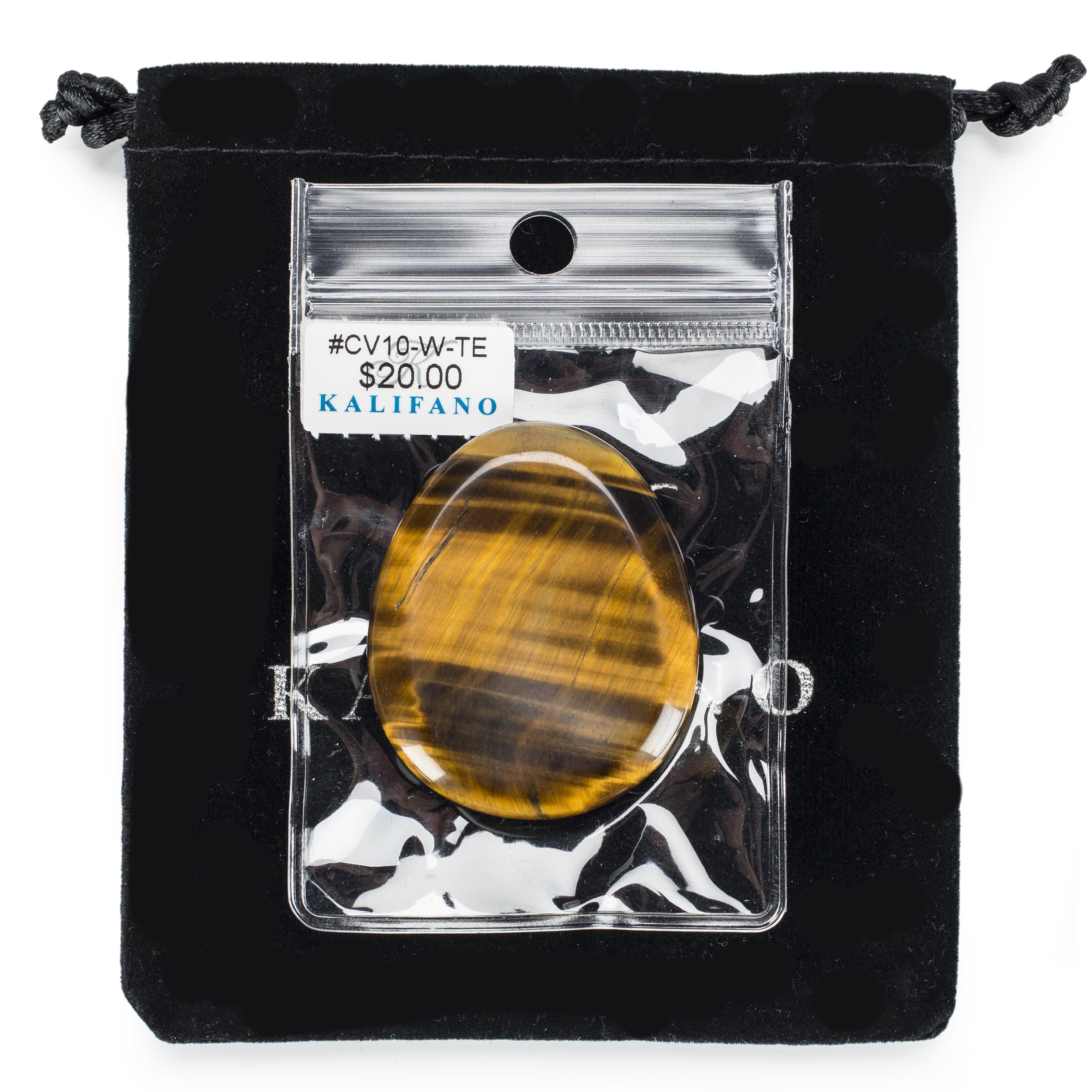 Kalifano Gemstone Carvings Tiger Eye Worry Stone Natural Gemstone Carving CV10-W-TE