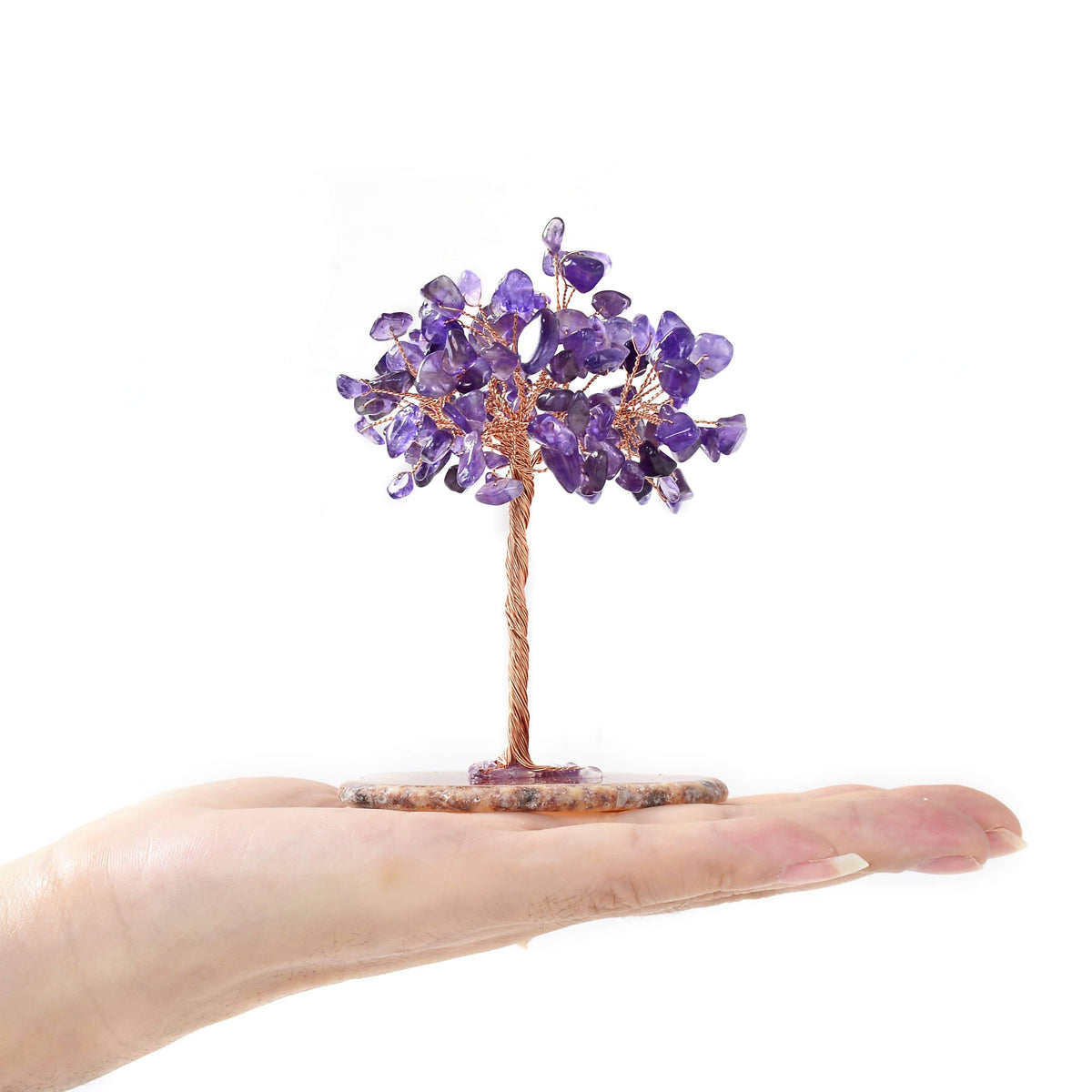 Kalifano Gemstone Trees Amethyst Natural Gemstone Tree of Life with Agate Base K916A-AM