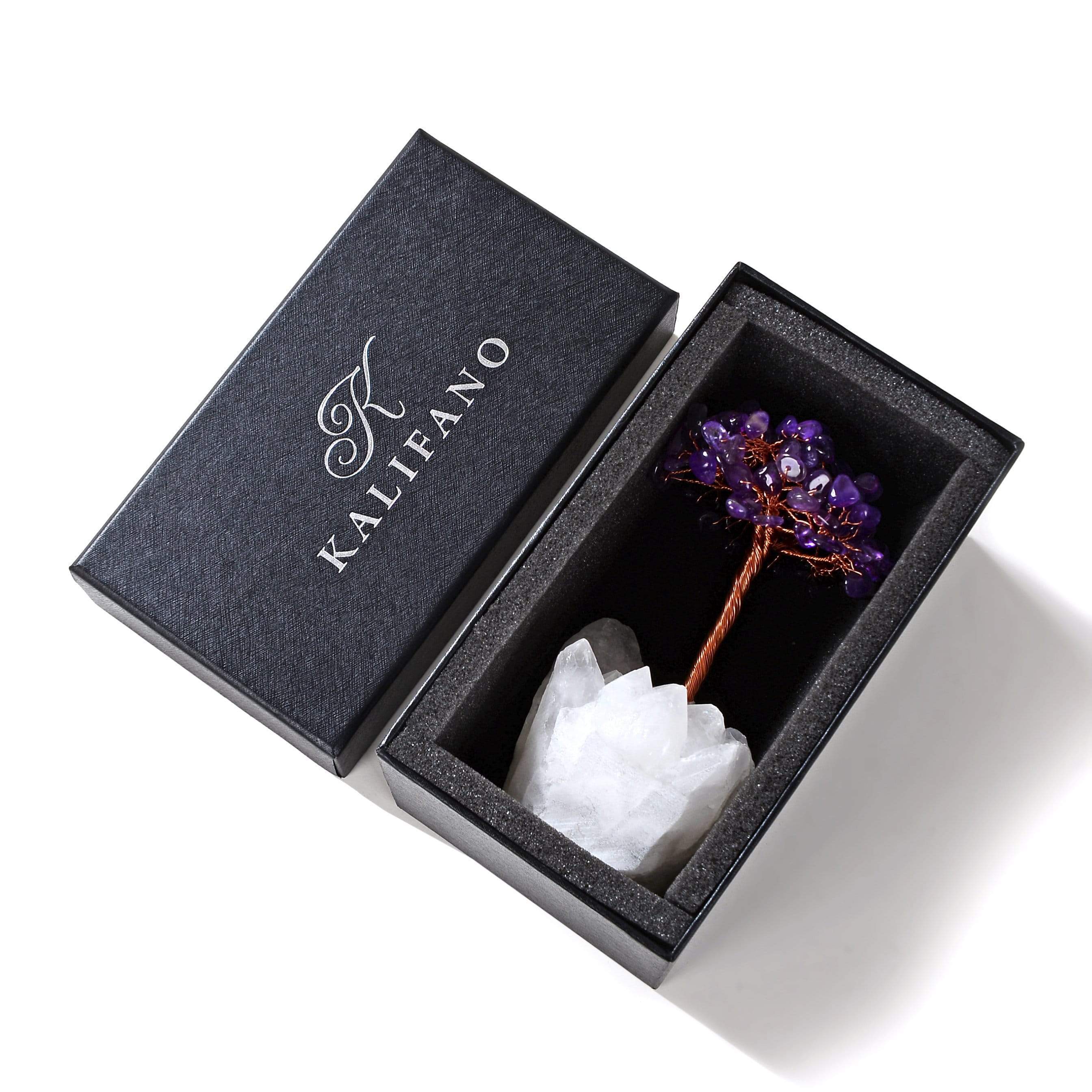 Kalifano Gemstone Trees Amethyst Natural Gemstone Tree of Life with Quartz Base K922Q-AM