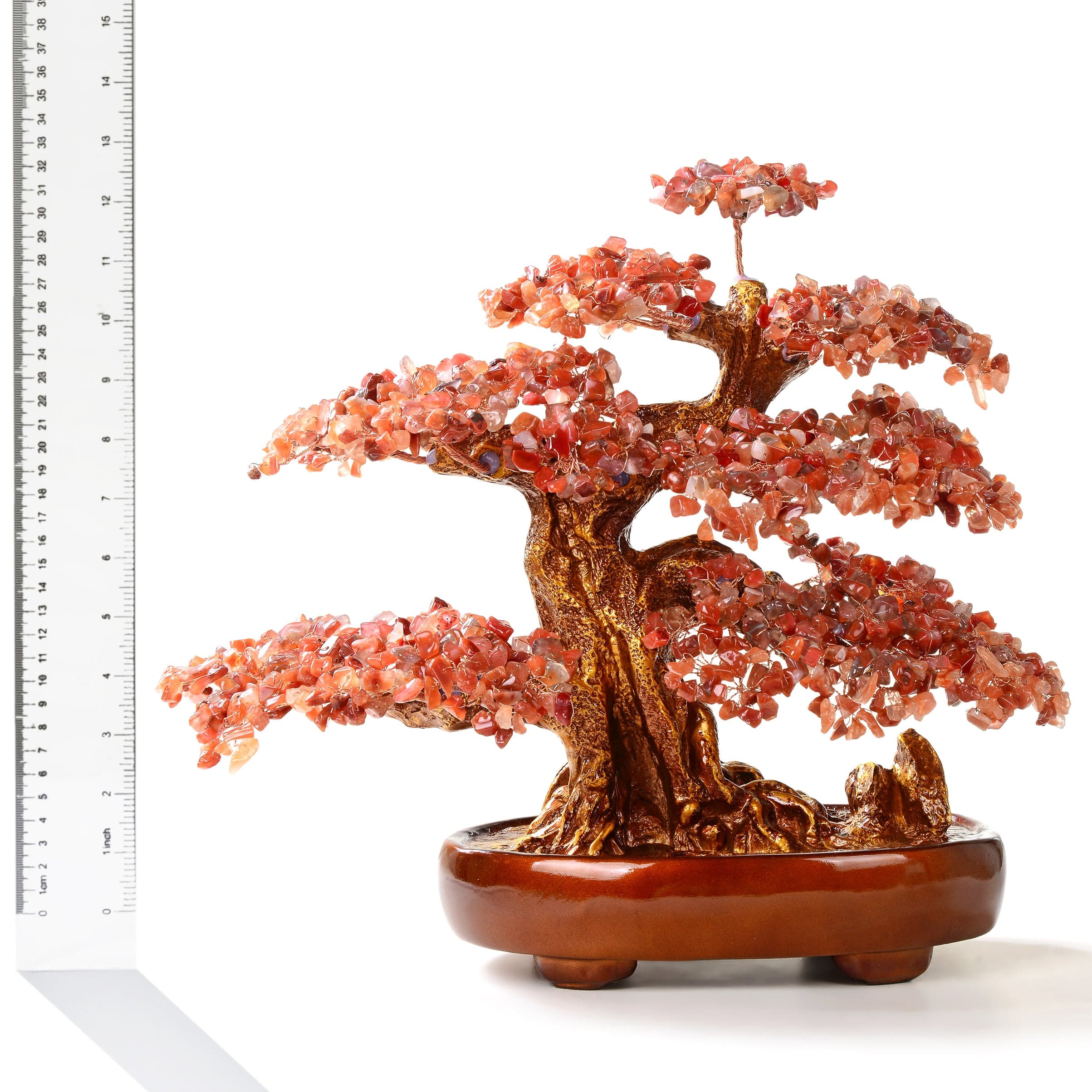 Kalifano Gemstone Trees Carnelian Tree of Life on Resin and Wood Base with 1,251 Natural Gemstones K9150N-CR