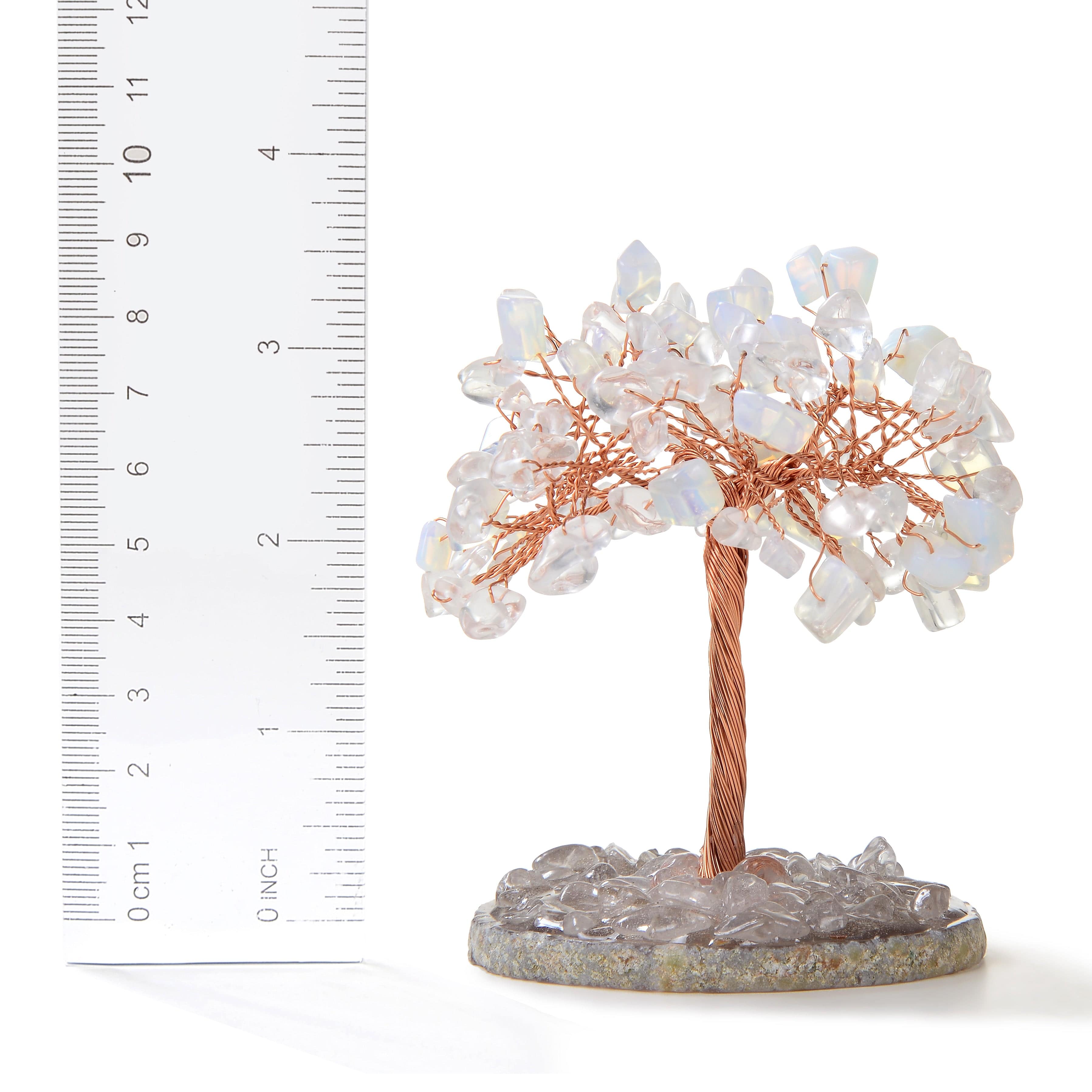 Kalifano Gemstone Trees Opalite Moonstone Gemstone Tree of Life with Agate Base K917A-MS