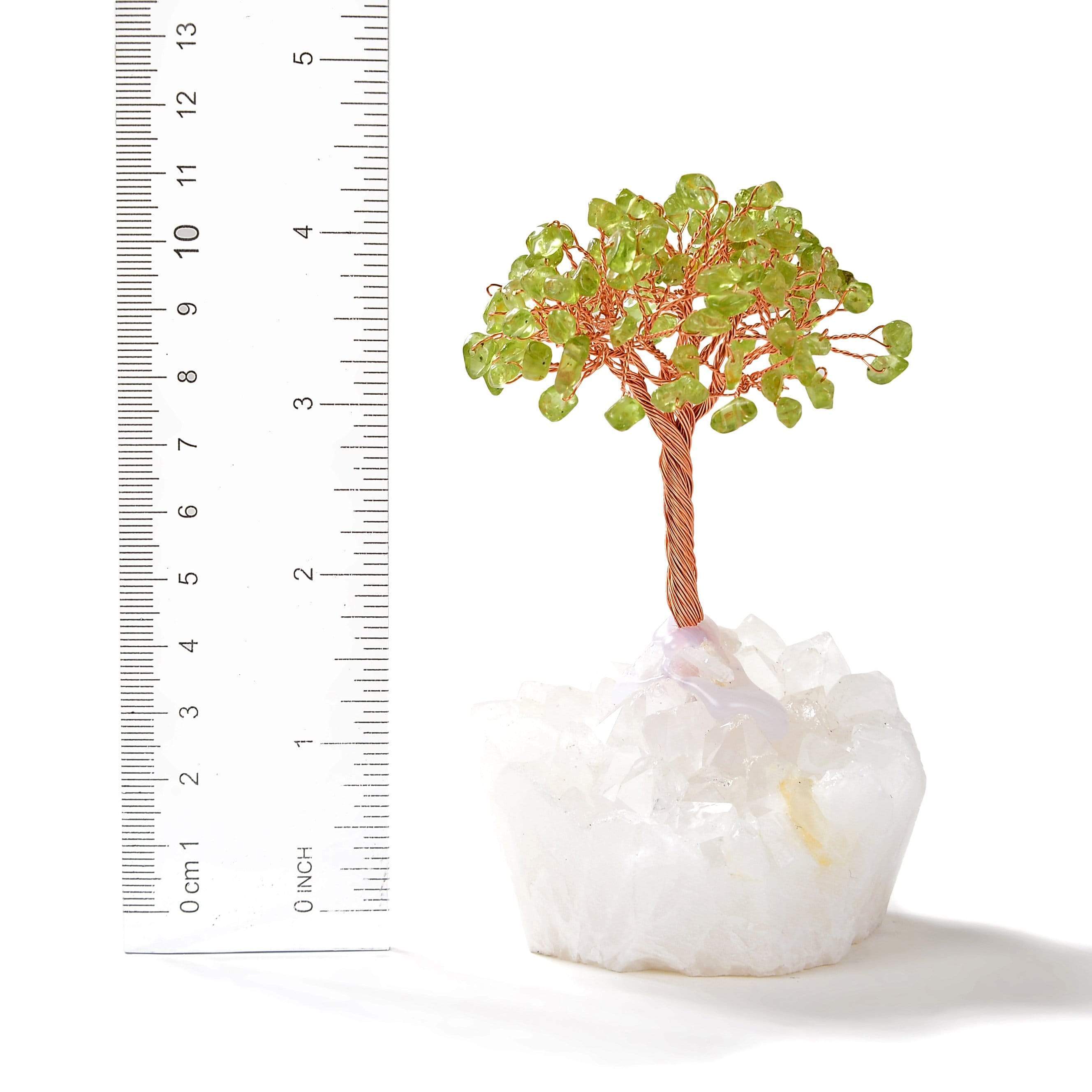 Kalifano Gemstone Trees Peridot Natural Gemstone Tree of Life with Quartz Base K922Q-PR
