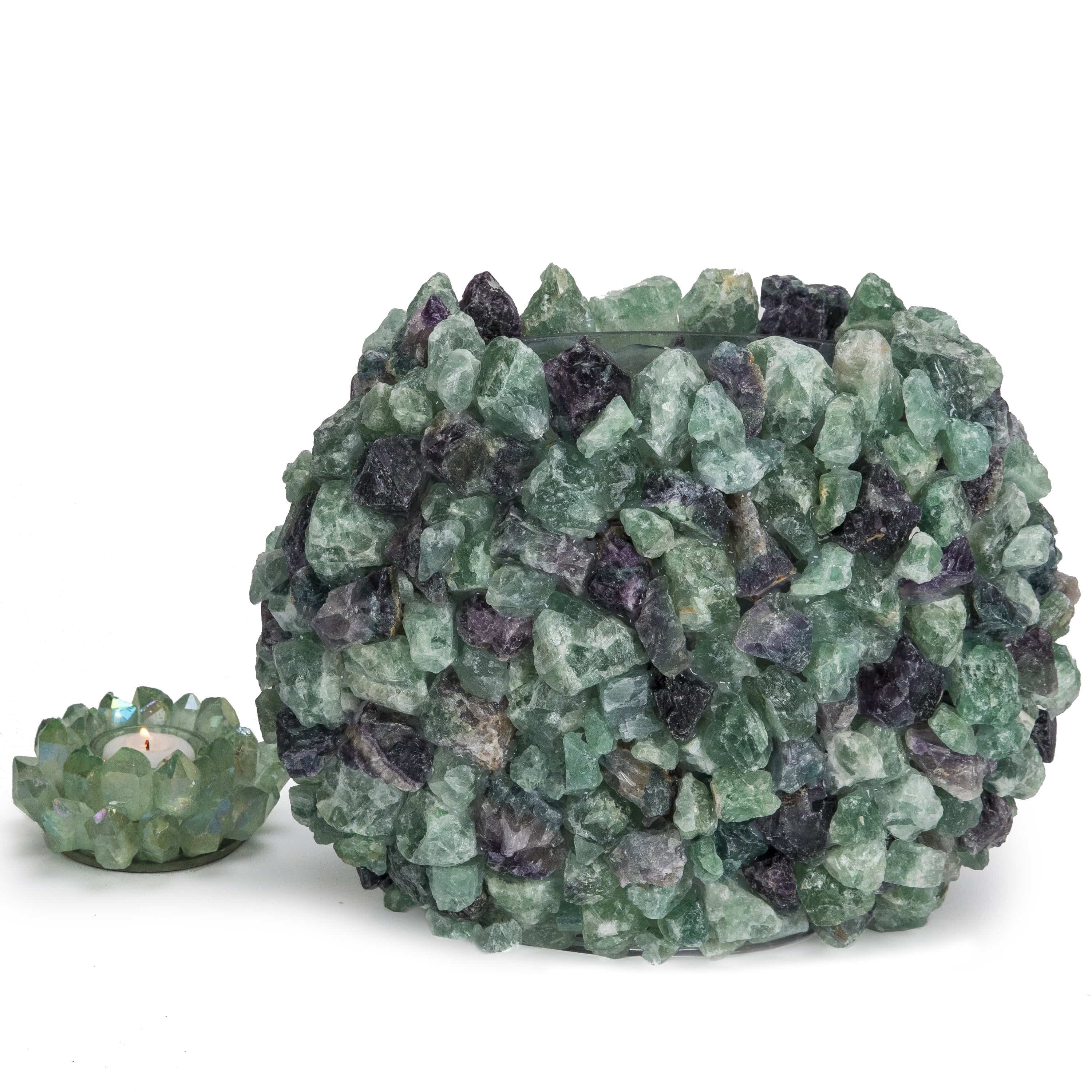 Kalifano Gemstone Vases 10.5" Fluorite Gemstone Vase GVL-FL