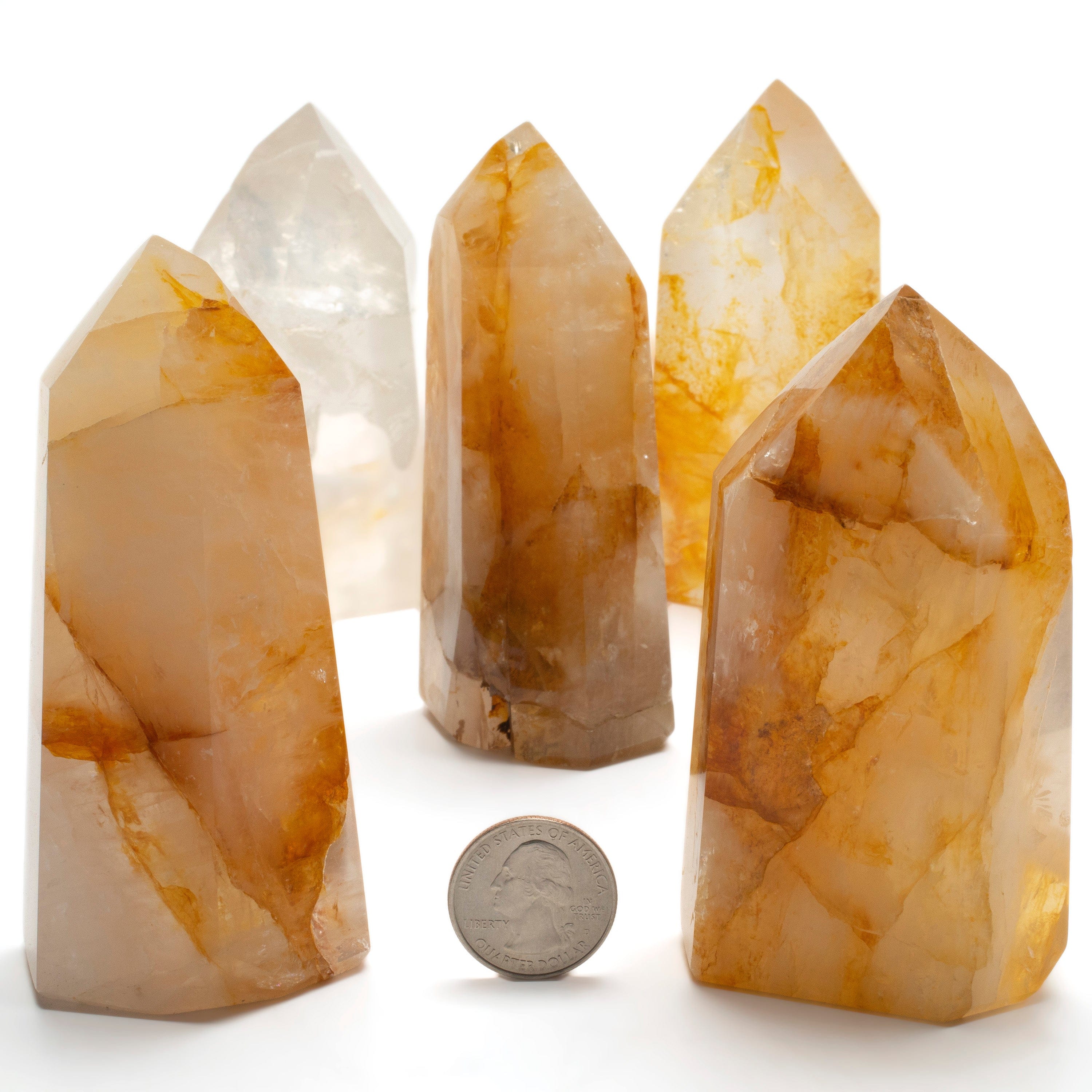 Kalifano Golden Healer Golden Healer Hematoid Quartz Obelisk from Brazil - 300 - 399 grams HQ400