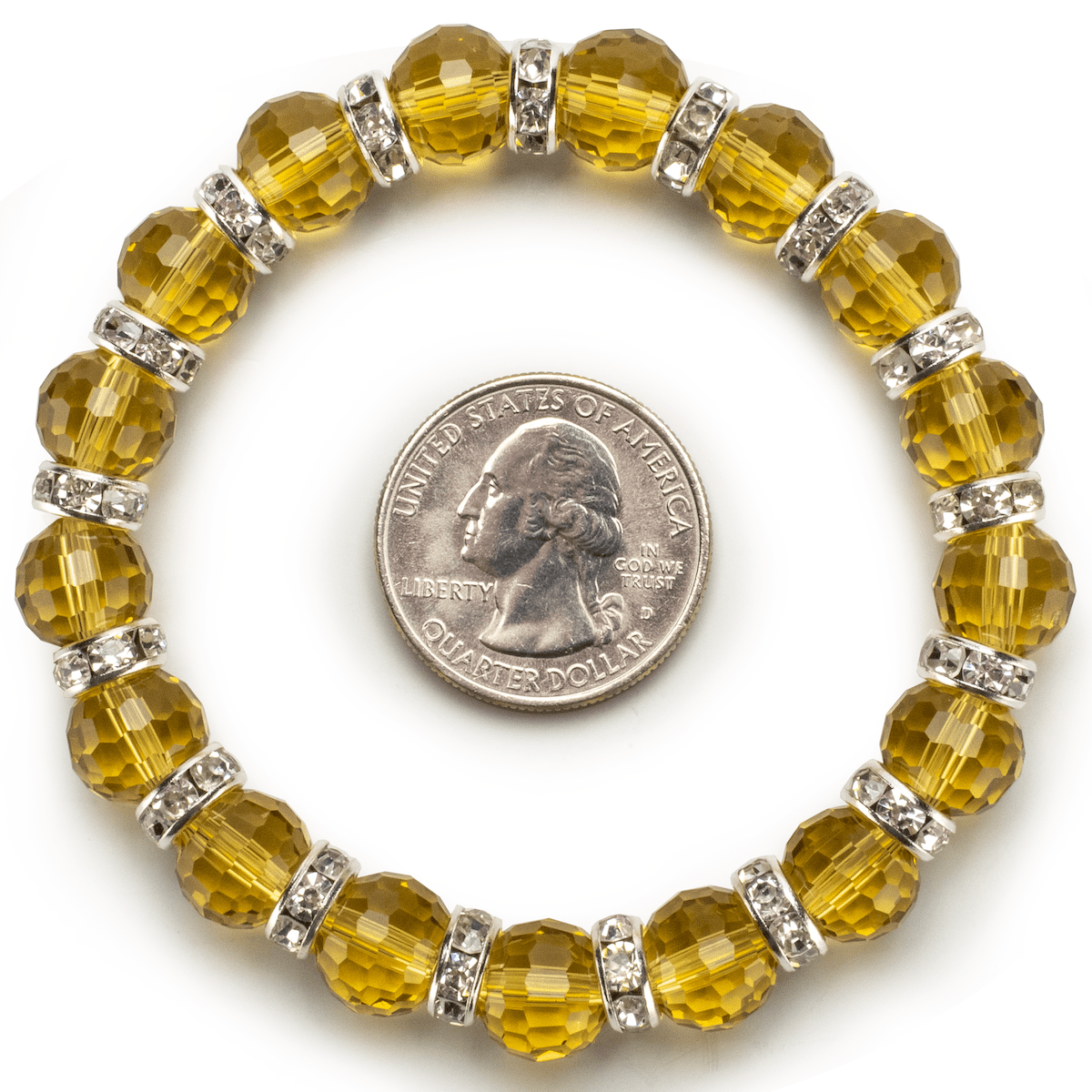 Kalifano Gorgeous Glass Jewelry Amber Gorgeous Glass Bracelet with Cubic Zirconia Crystals BLUE-BGG-N27