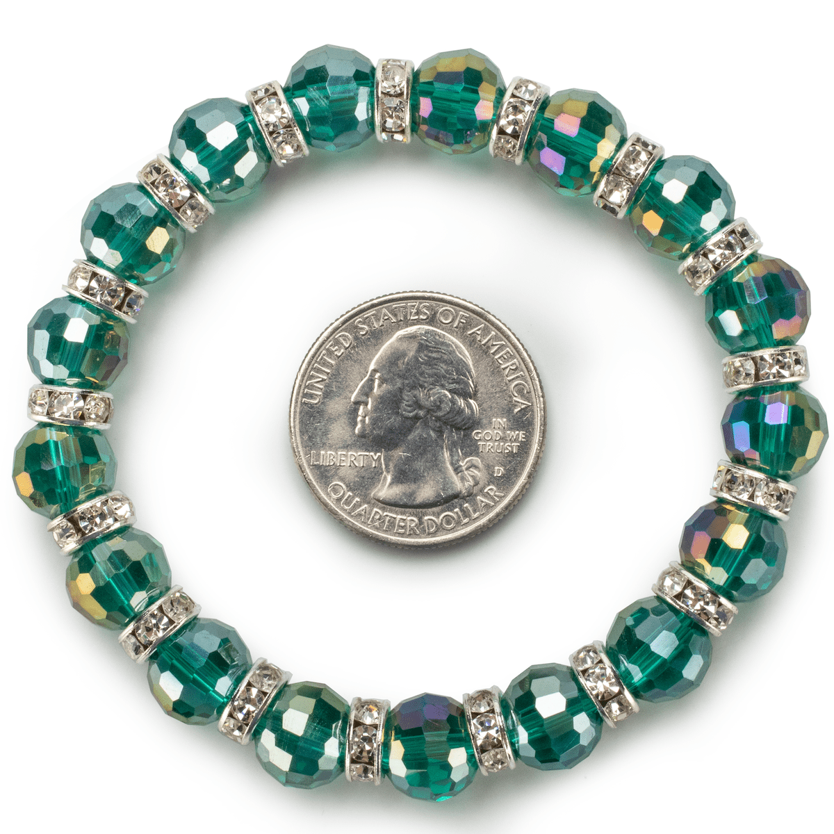 Kalifano Gorgeous Glass Jewelry Erinte Gorgeous Glass Bracelet with Cubic Zirconia Crystals BLUE-BGG-E