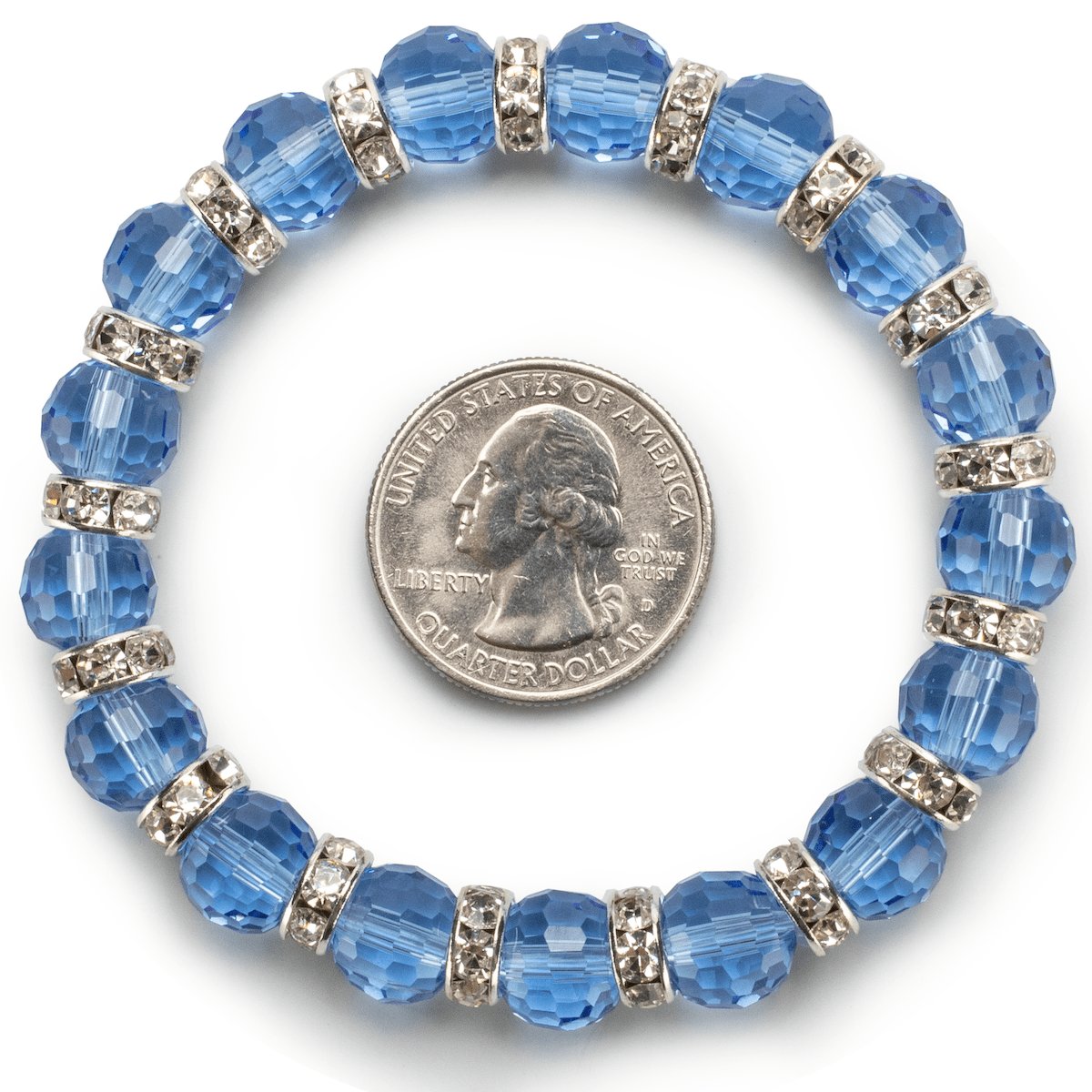 Kalifano Gorgeous Glass Jewelry Sapphire Gorgeous Glass Bracelet with Cubic Zirconia Crystals BLUE-BGG-N22