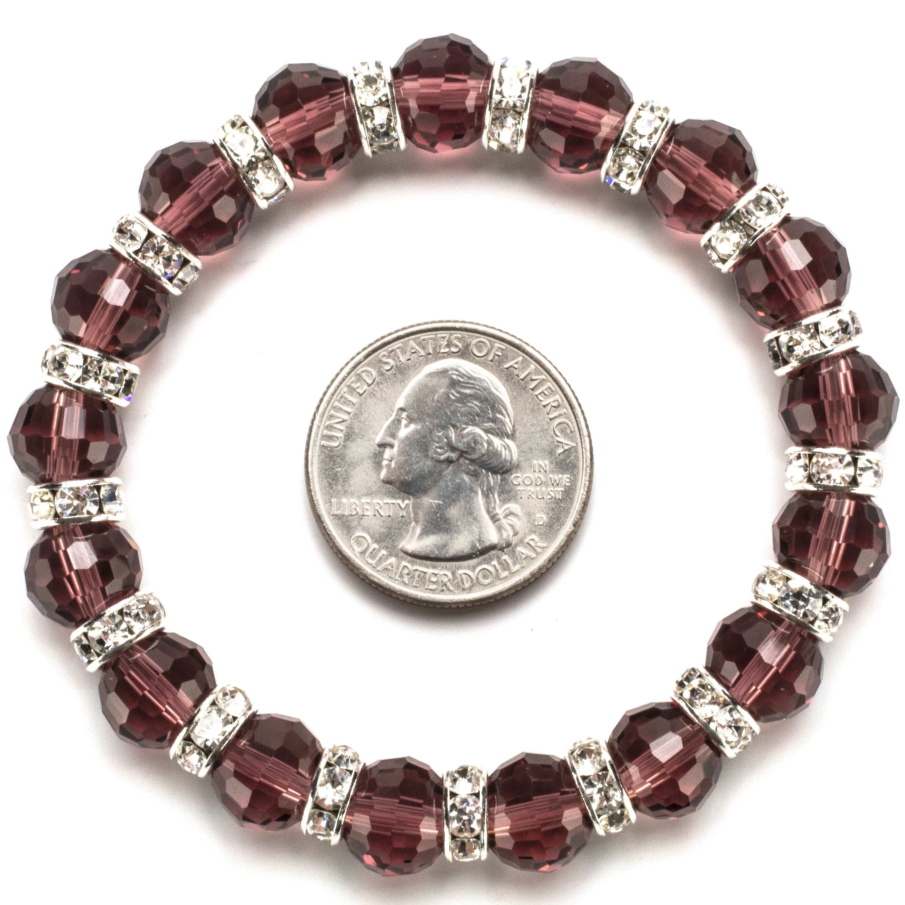 Kalifano Gorgeous Glass Jewelry Tourmaline Gorgeous Glass Bracelet with Cubic Zirconia Crystals BLUE-BGG-N11