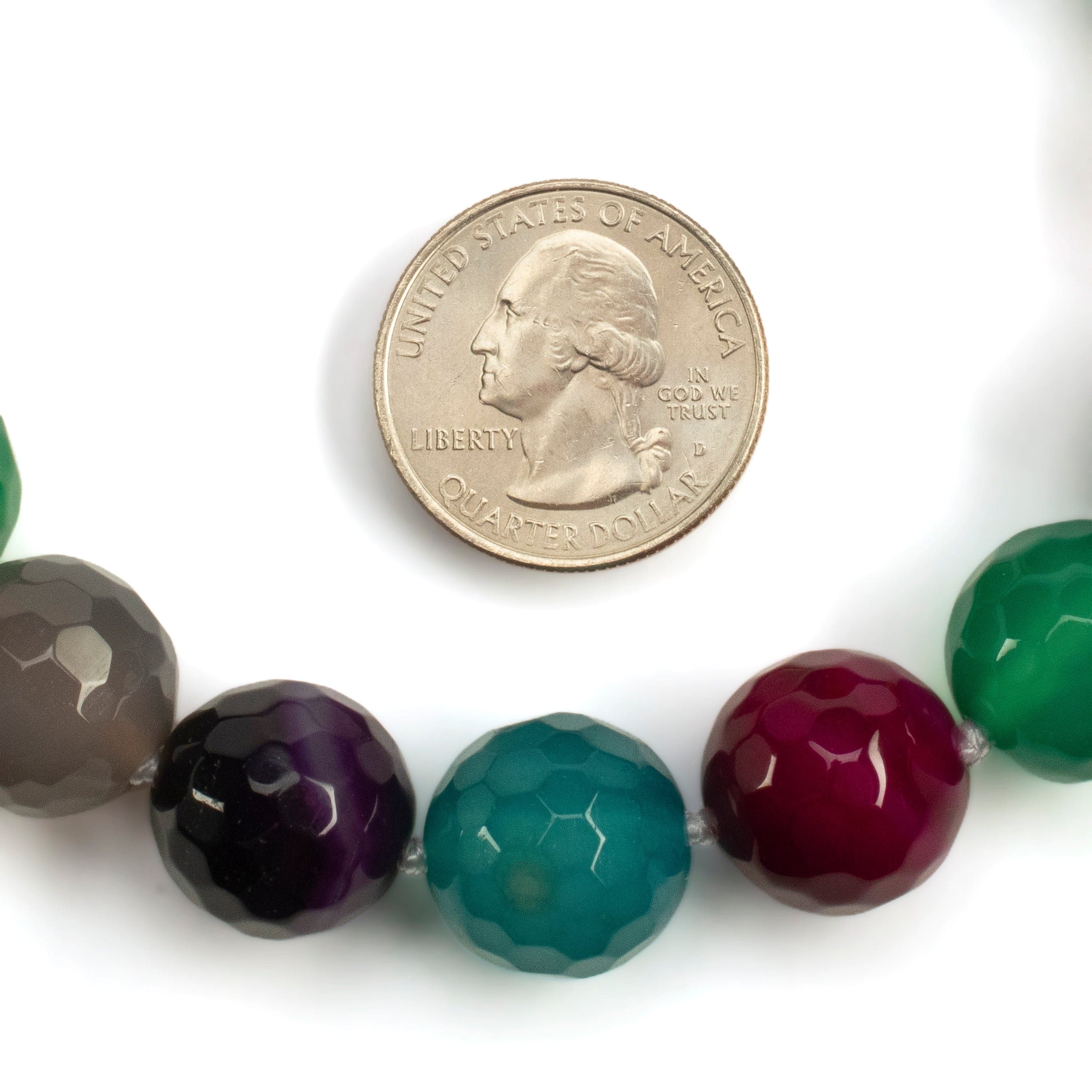 Kalifano Jewelry PLAT-NGP-BA2 - Drop Multicolor Brazilian Agate Necklace PLAT-NGP-BA2