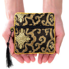 Black Silk Jewlery & Coin Pouch with Zipper