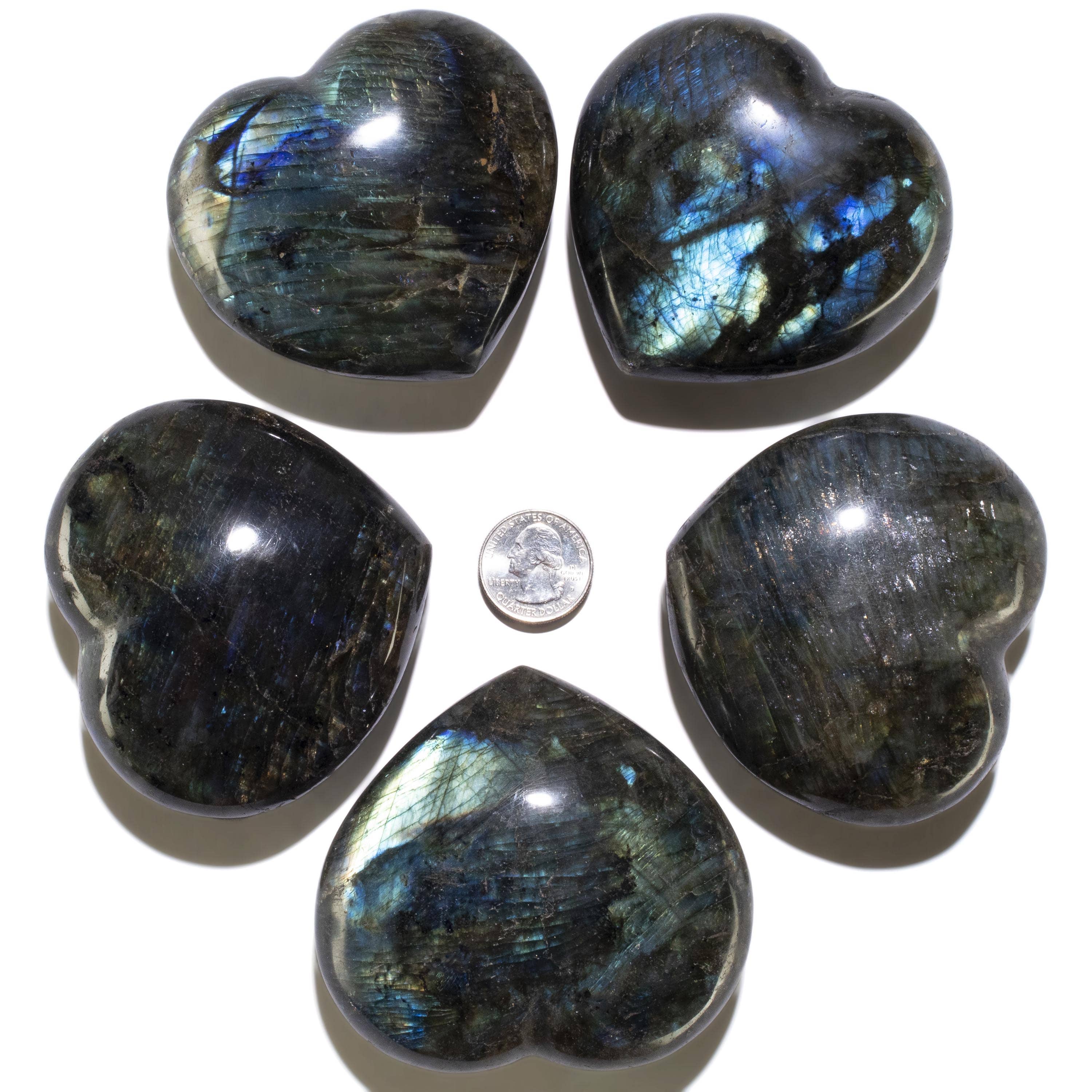 KALIFANO Labradorite Labradorite Gemstone Heart Carving 300g / 3.5in. GH300-LB