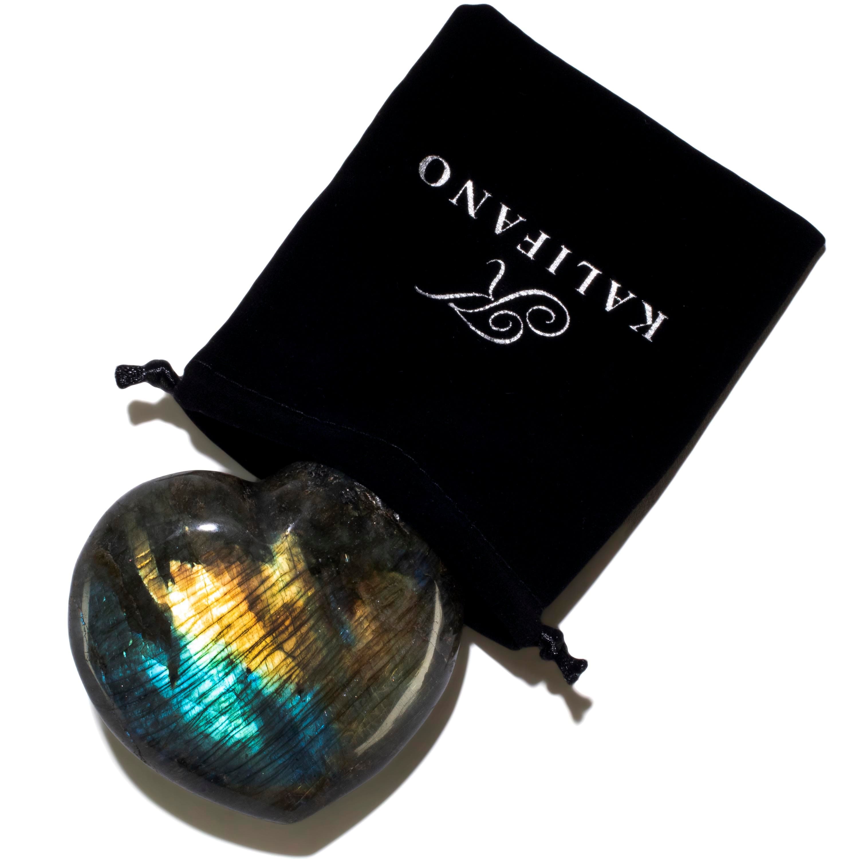 KALIFANO Labradorite Labradorite Gemstone Heart Carving 300g / 3.5in. GH300-LB