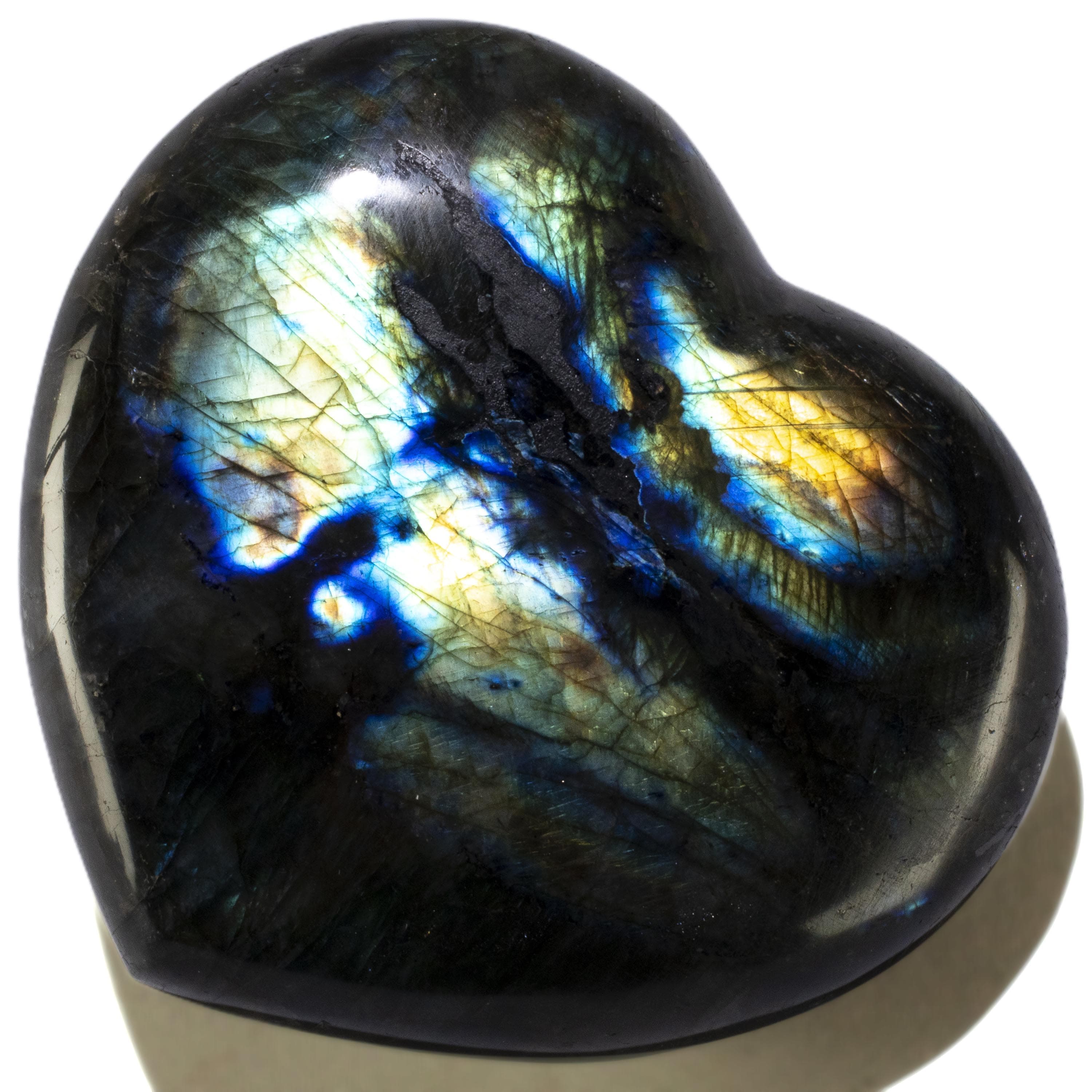 KALIFANO Labradorite Labradorite Gemstone Heart Carving 560g / 4.5in. GH500-LB