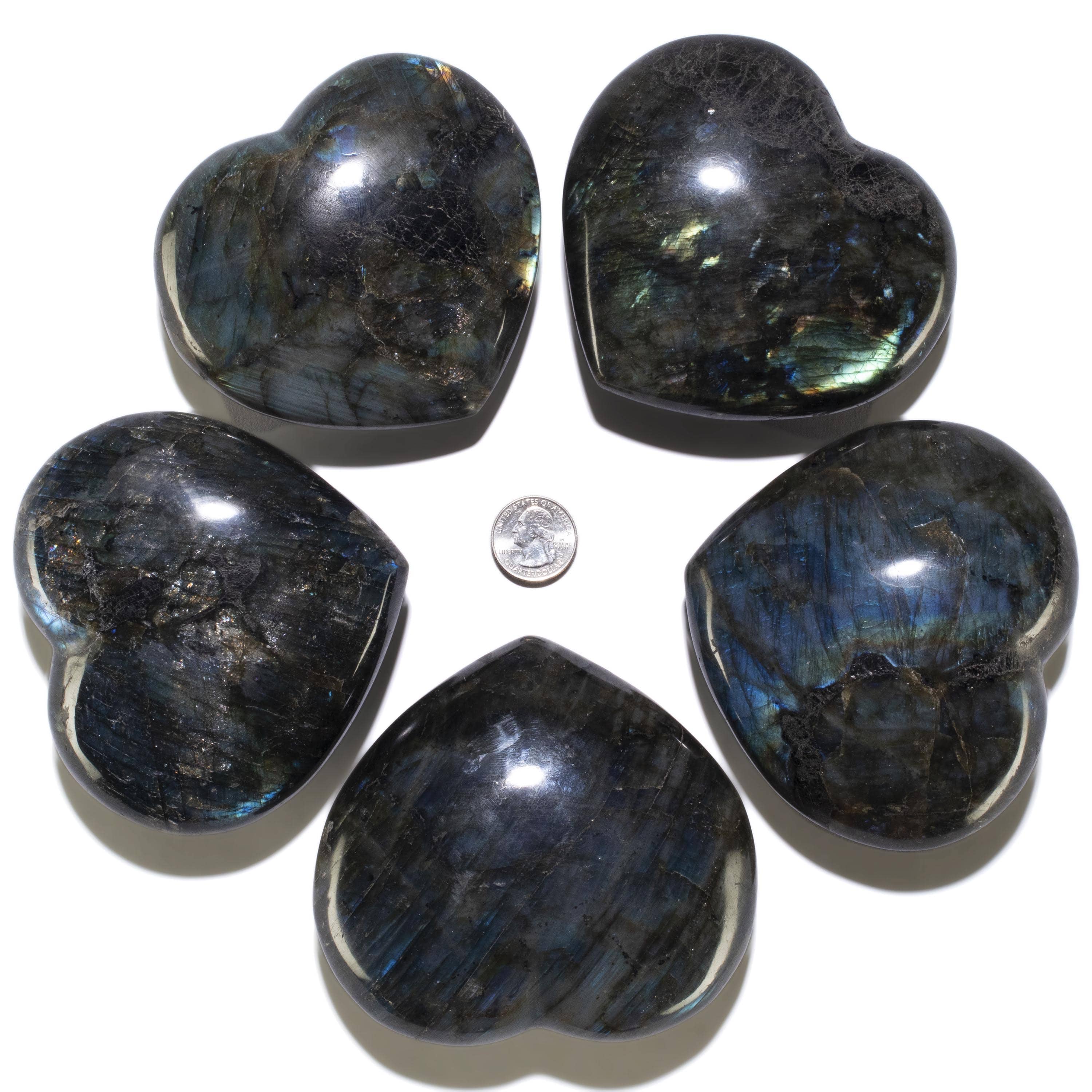 KALIFANO Labradorite Labradorite Gemstone Heart Carving 825g / 5in. GH800-LB