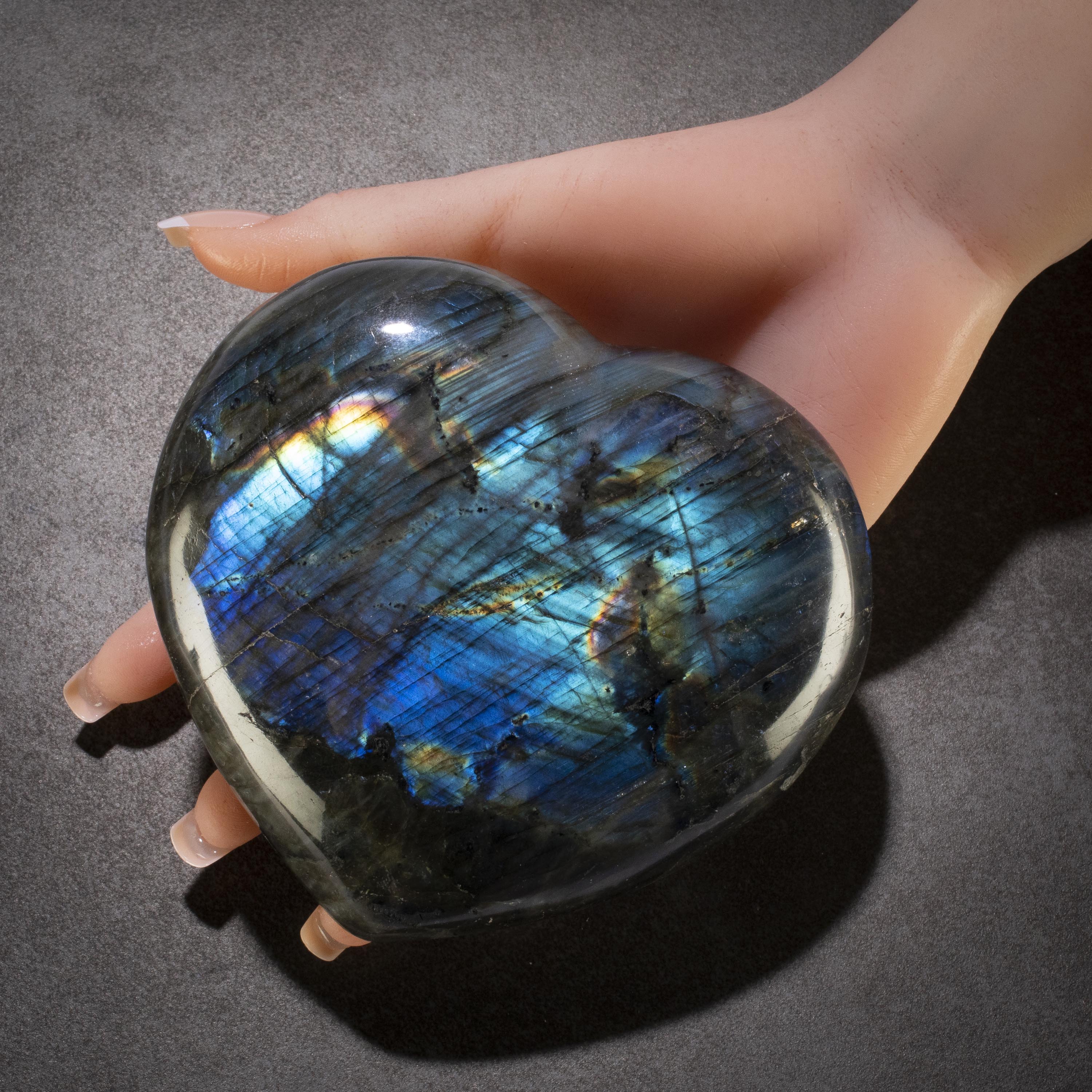 KALIFANO Labradorite Labradorite Gemstone Heart Carving 825g / 5in. GH800-LB