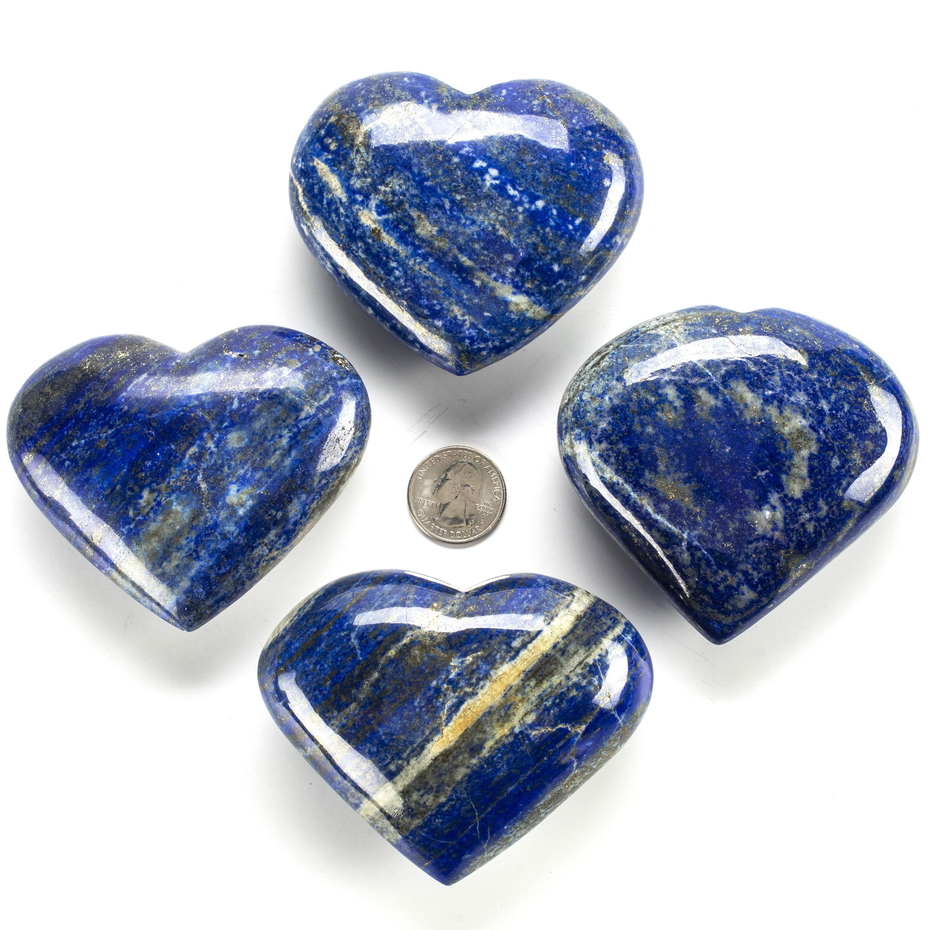 Kalifano Lapis Rare Natural Blue Lapis Lazuli Polished Heart Carving from Afghanistan - 295 g / 0.7 lbs LPS600.010
