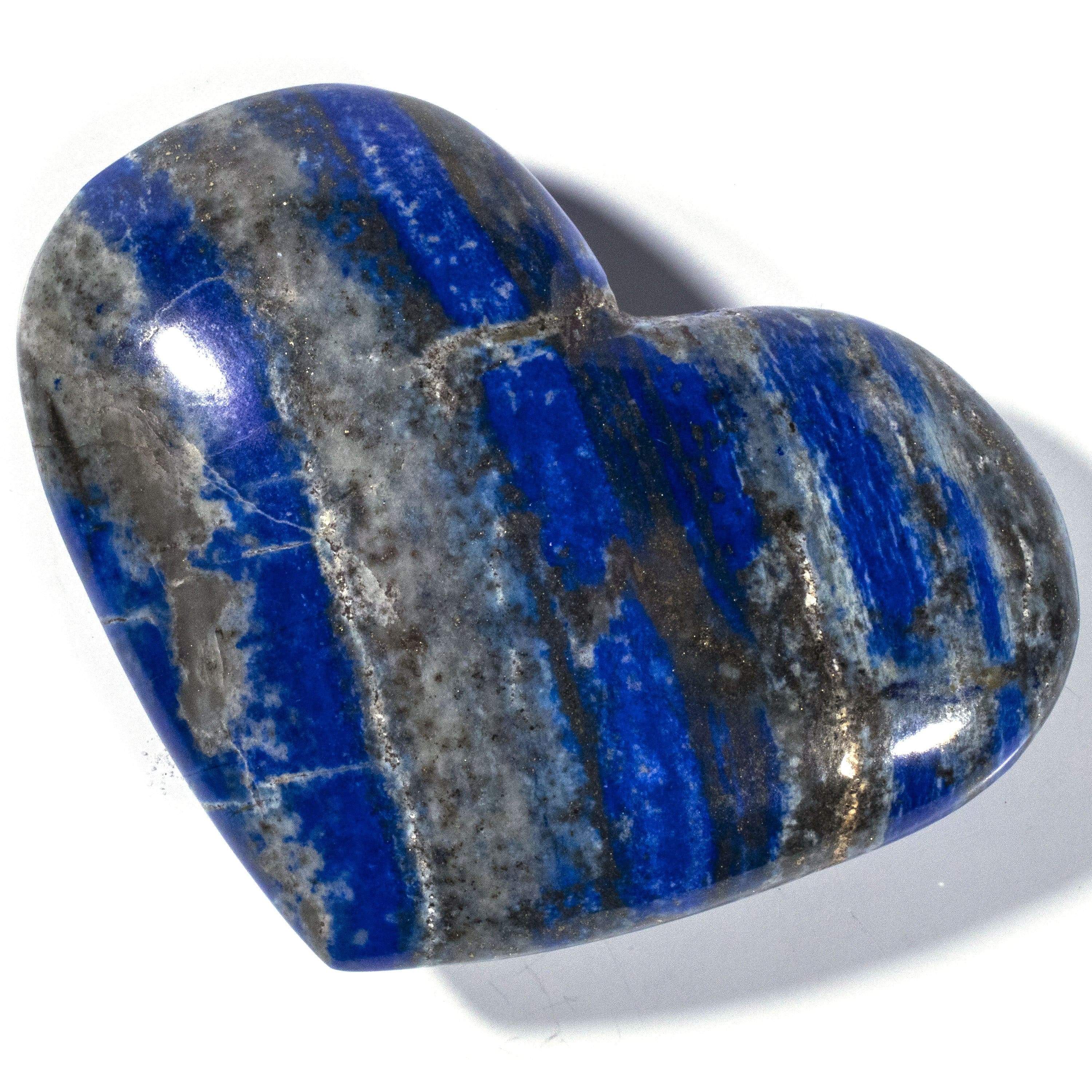 Kalifano Lapis Rare Natural Blue Lapis Lazuli Polished Heart Carving from Afghanistan - 335 g / 0.7 lbs LPS700.006