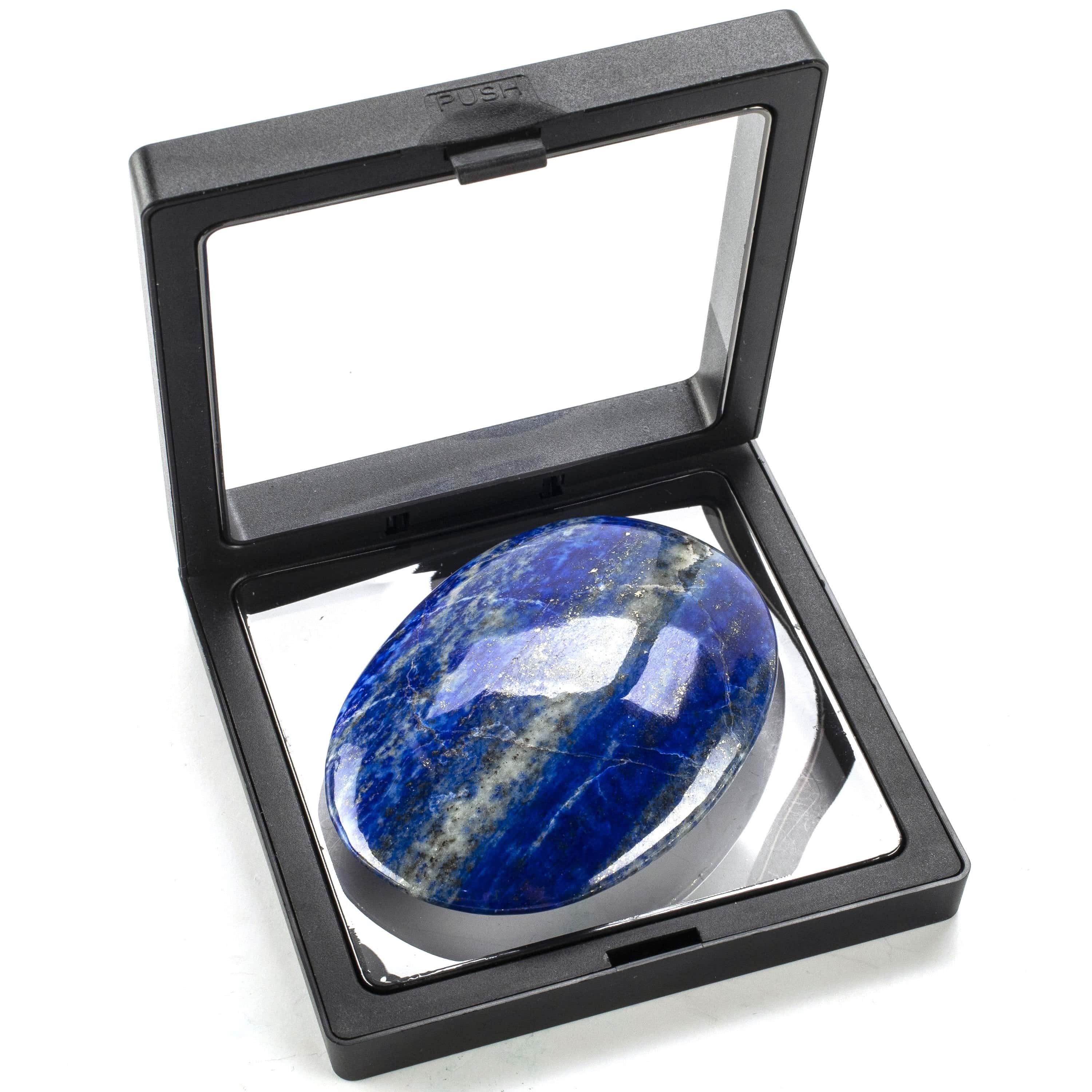 Kalifano Lapis Rare Natural Blue Lapis Lazuli Polished Palm Stone Carving from Afghanistan - 120 g LPS400.010
