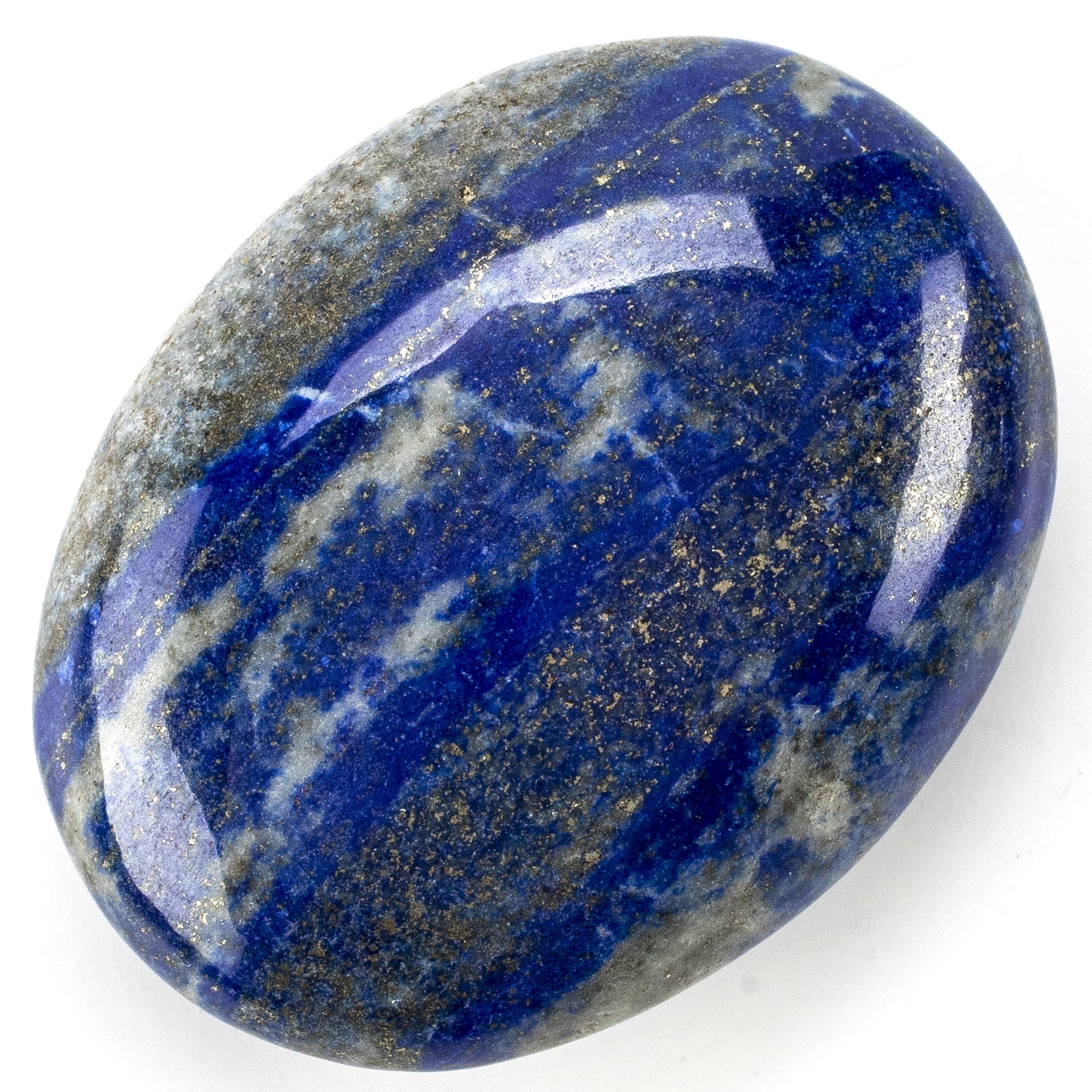 Kalifano Lapis Rare Natural Blue Lapis Lazuli Polished Palm Stone Carving from Afghanistan - 30 g LPS100.001