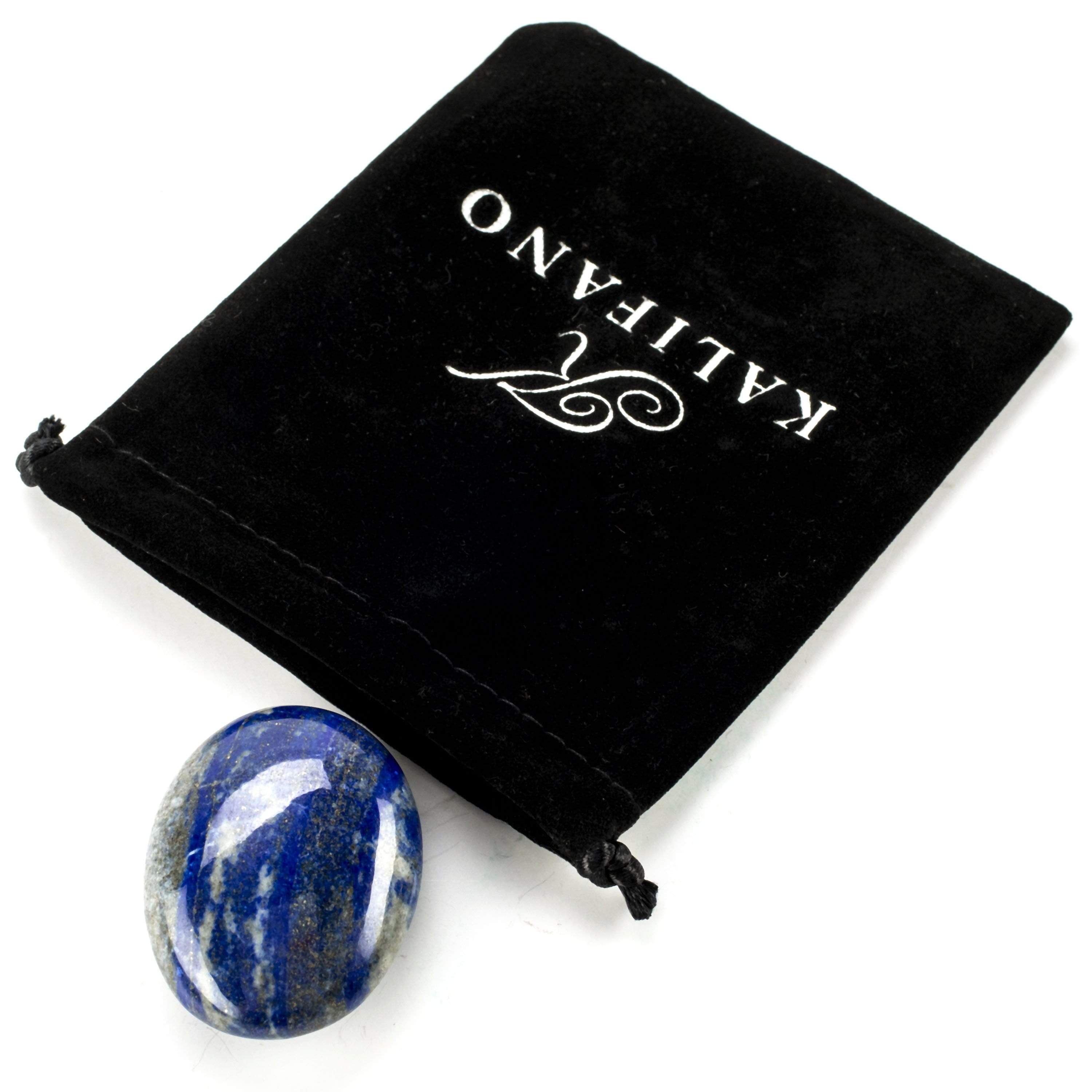 Kalifano Lapis Rare Natural Blue Lapis Lazuli Polished Palm Stone Carving from Afghanistan - 30 g LPS100.001