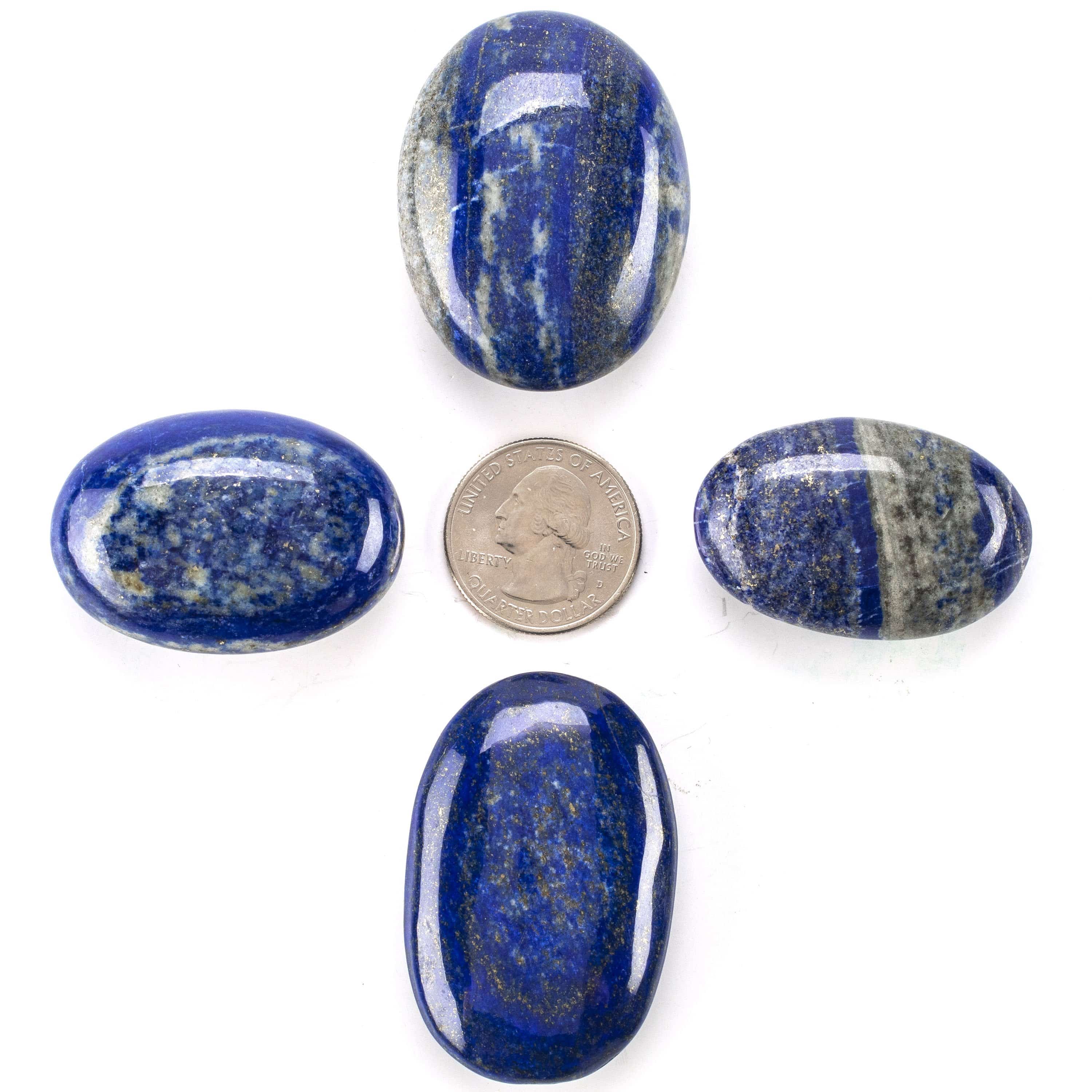Kalifano Lapis Rare Natural Blue Lapis Lazuli Polished Palm Stone Carving from Afghanistan - 30 g LPS100.001