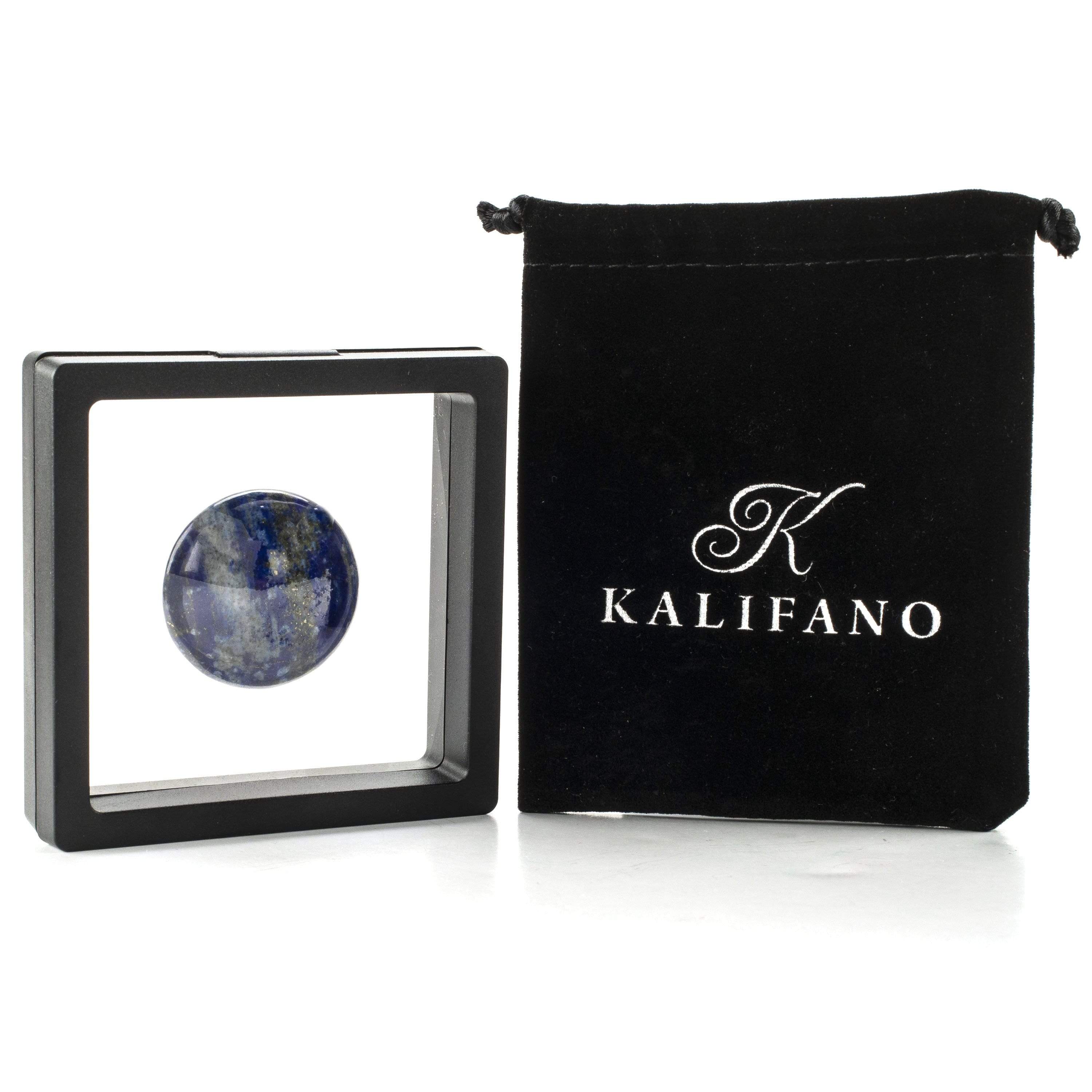 Kalifano Lapis Rare Natural Blue Lapis Lazuli Polished Palm Stone Carving from Afghanistan - 31 g LPS100.003