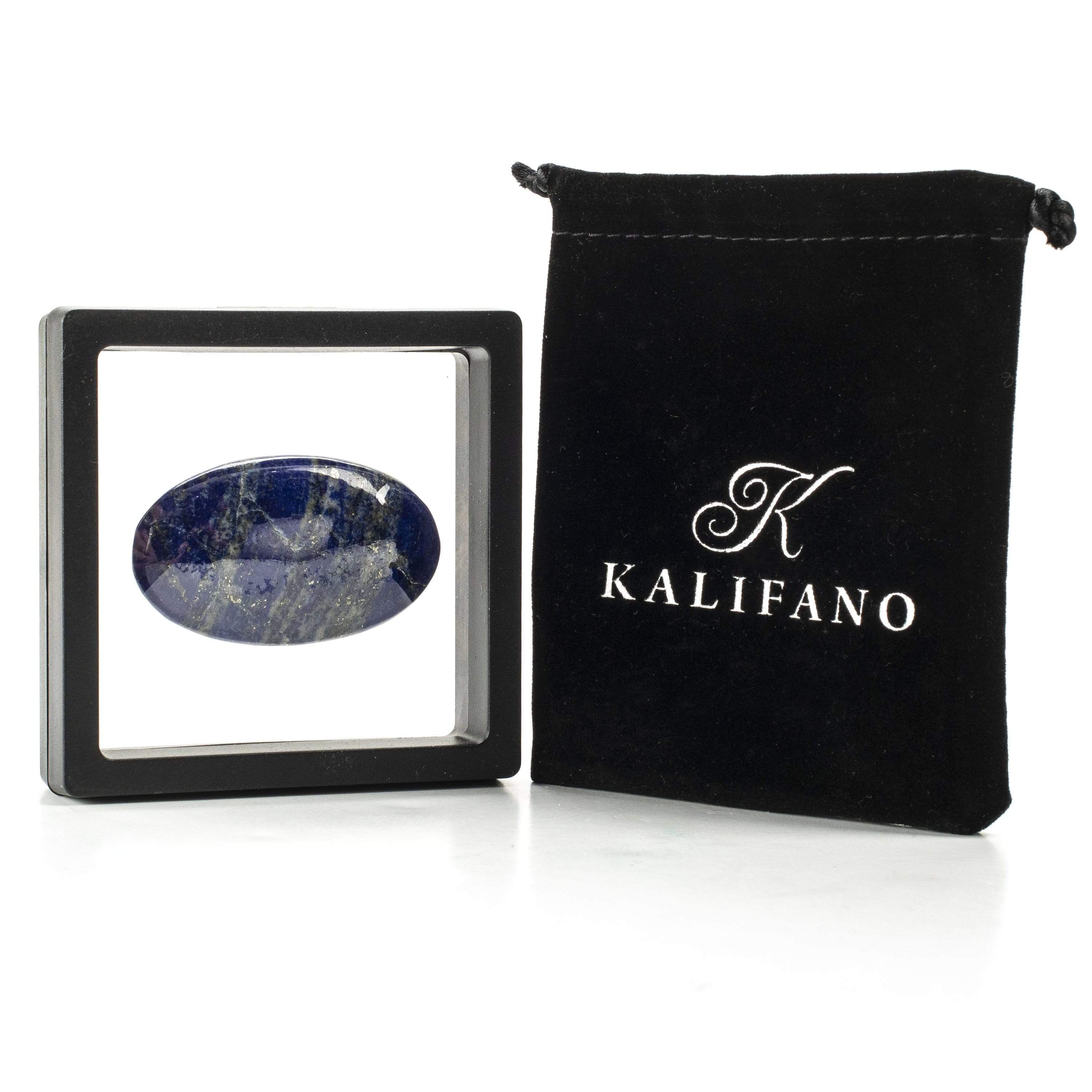 Kalifano Lapis Rare Natural Blue Lapis Lazuli Polished Palm Stone Carving from Afghanistan - 45 g LPS150.001