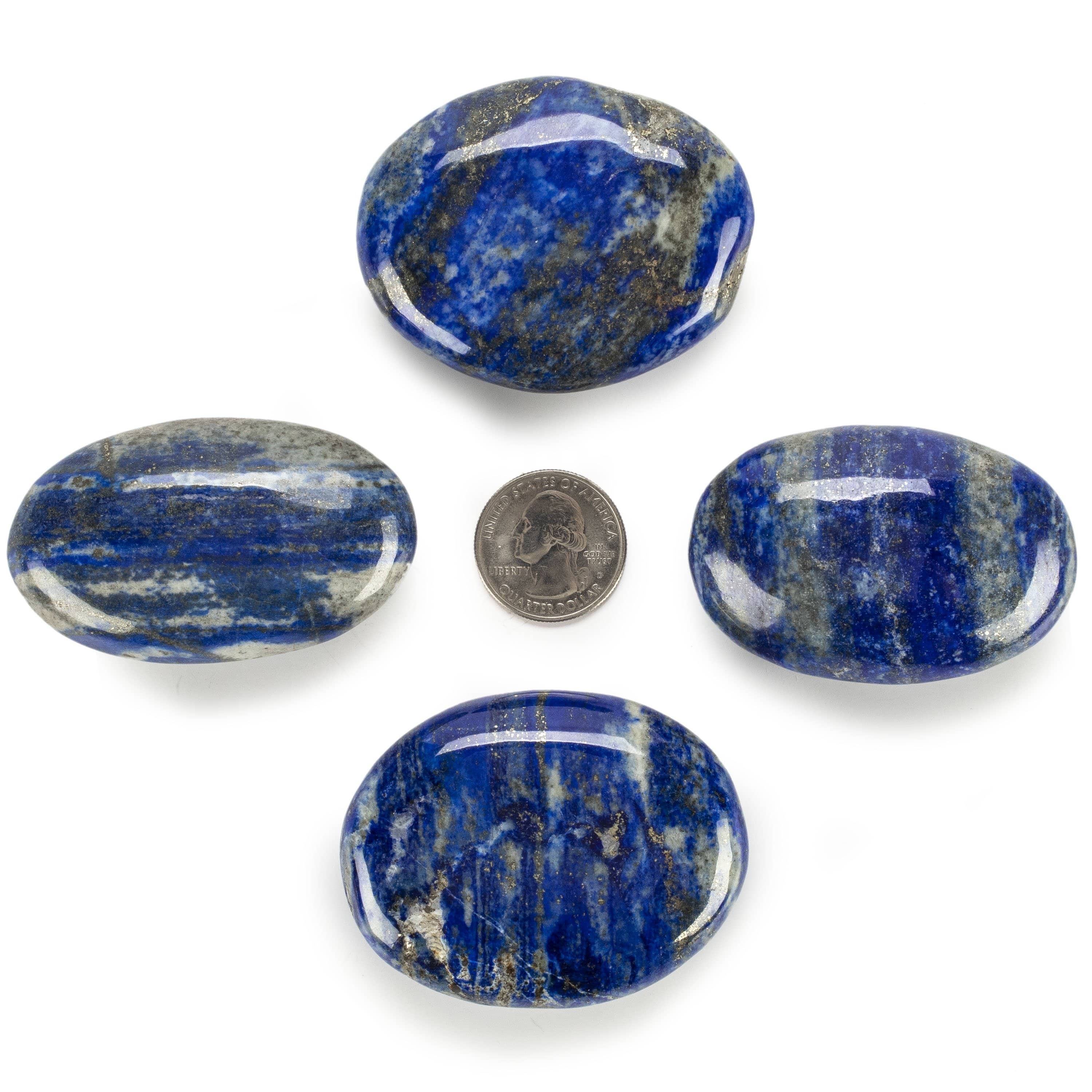 Kalifano Lapis Rare Natural Blue Lapis Lazuli Polished Palm Stone Carving from Afghanistan - 70 g LPS200.003