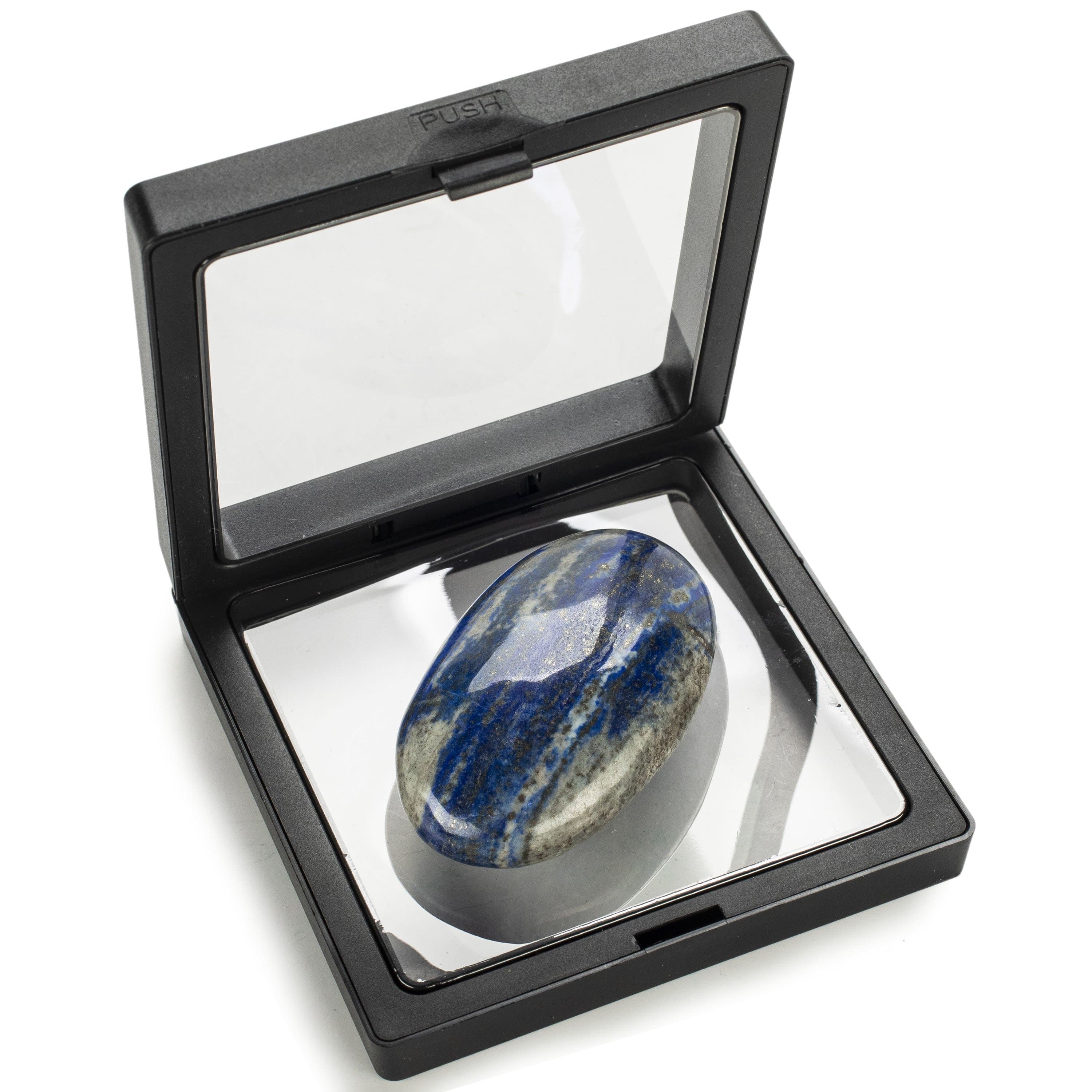 Kalifano Lapis Rare Natural Blue Lapis Lazuli Polished Palm Stone Carving from Afghanistan - 70 g LPS200.003