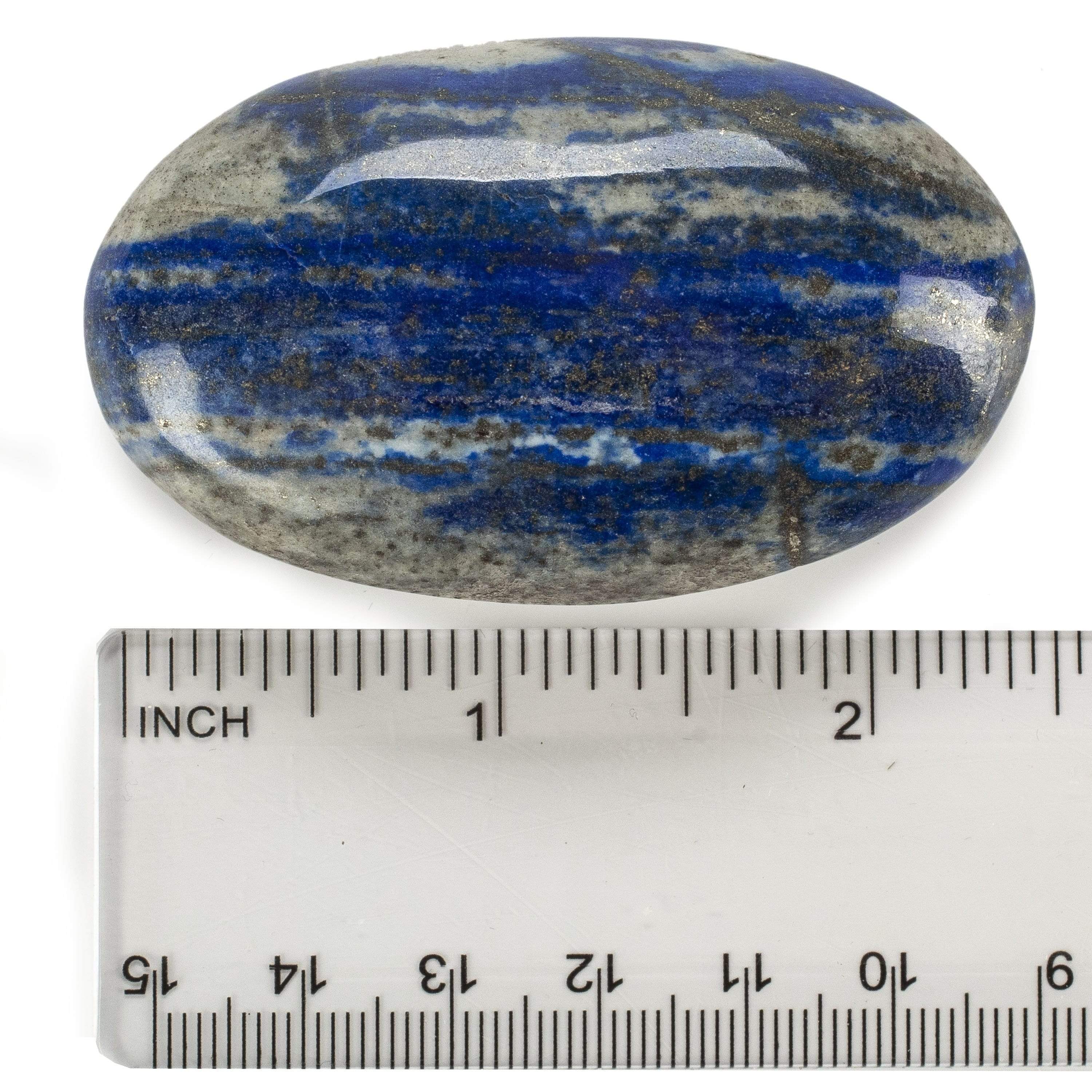 Kalifano Lapis Rare Natural Blue Lapis Lazuli Polished Palm Stone Carving from Afghanistan - 70 g LPS200.003