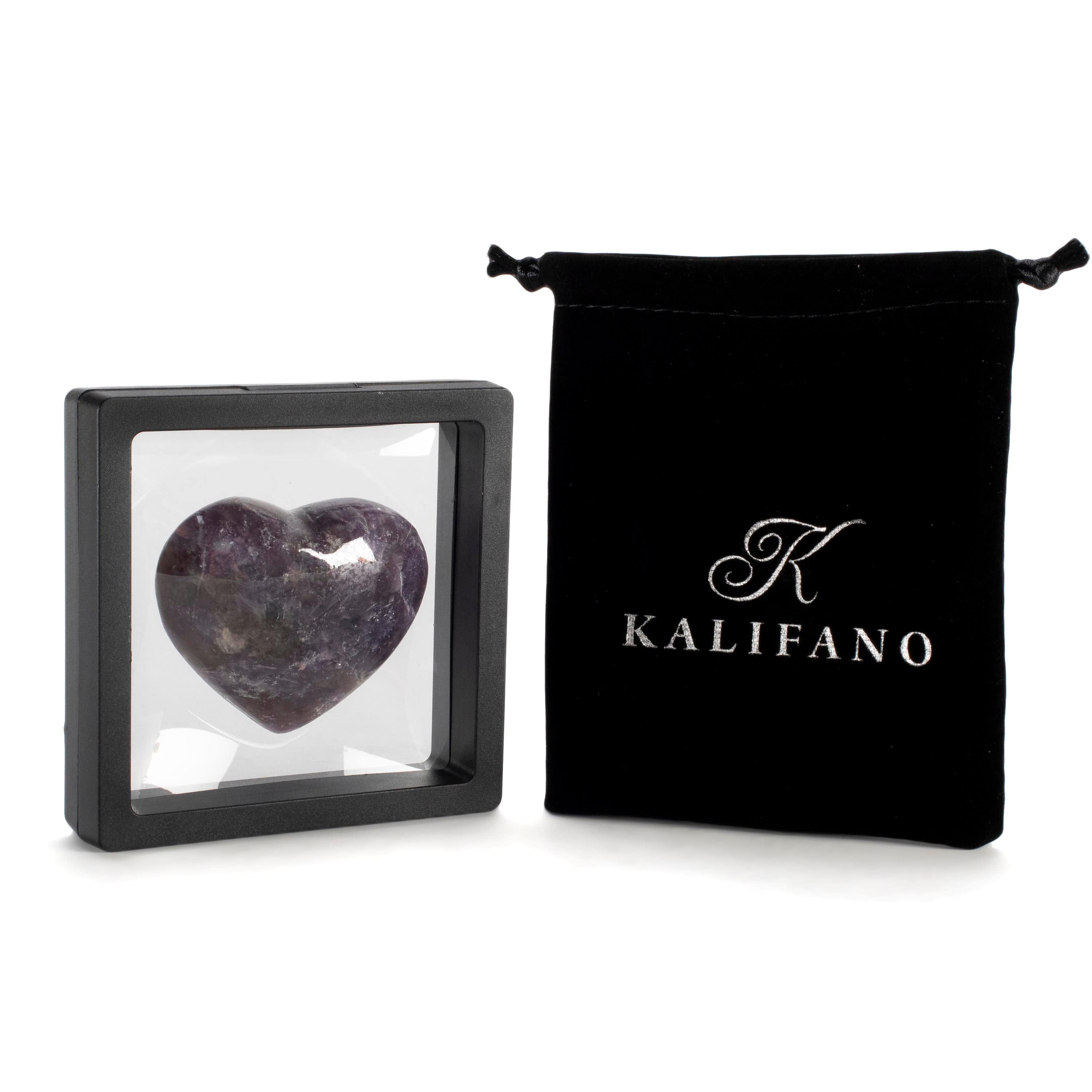 KALIFANO Lepidolite Lepidolite Gemstone Heart Carving GH200-LD