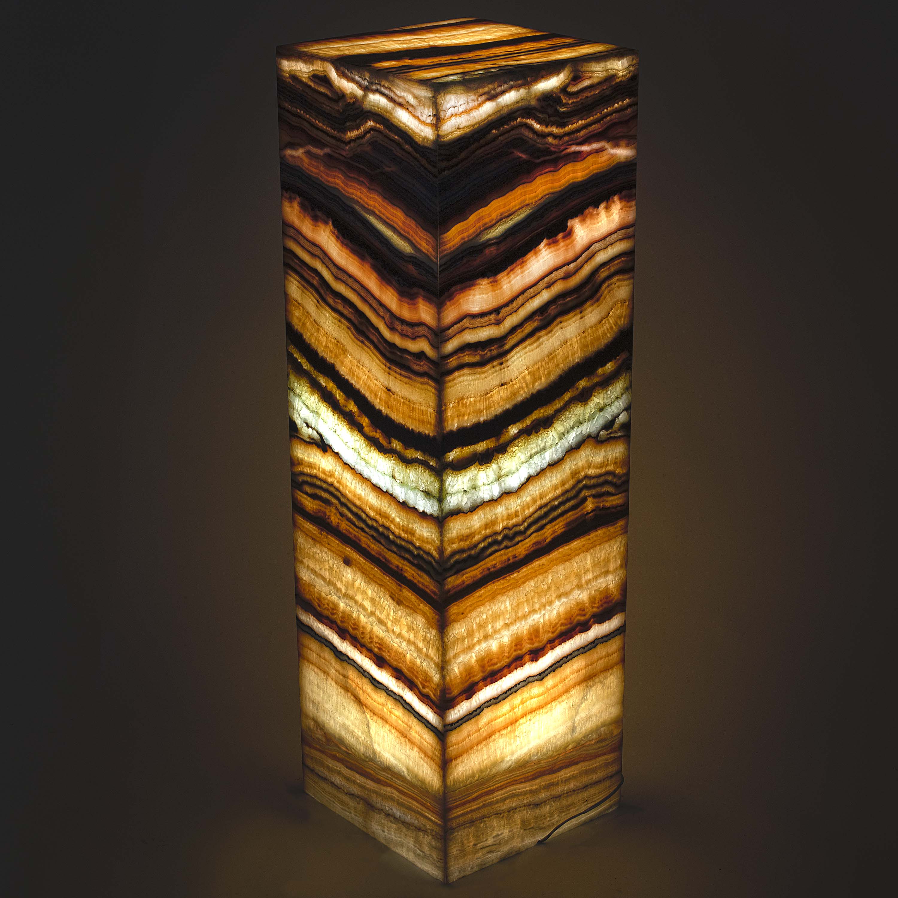 Kalifano Light Towers Natural Multi Aqua Onyx Lamp Light Tower from Mexico - 40" tall LT10030-AQ.001
