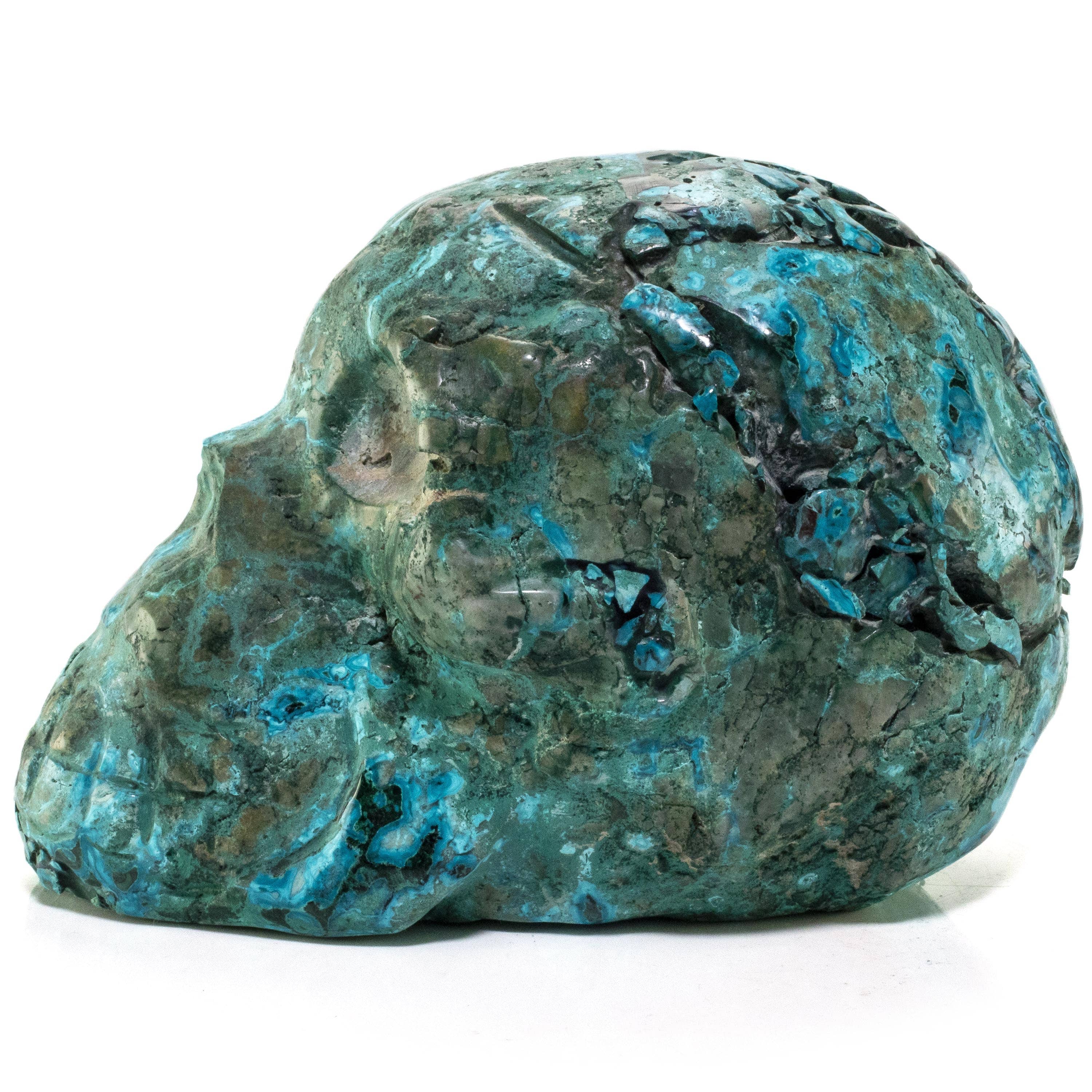 Kalifano Malachite Chrysocolla Skull Carving 8" / 3,240g SK11600-CRY.001