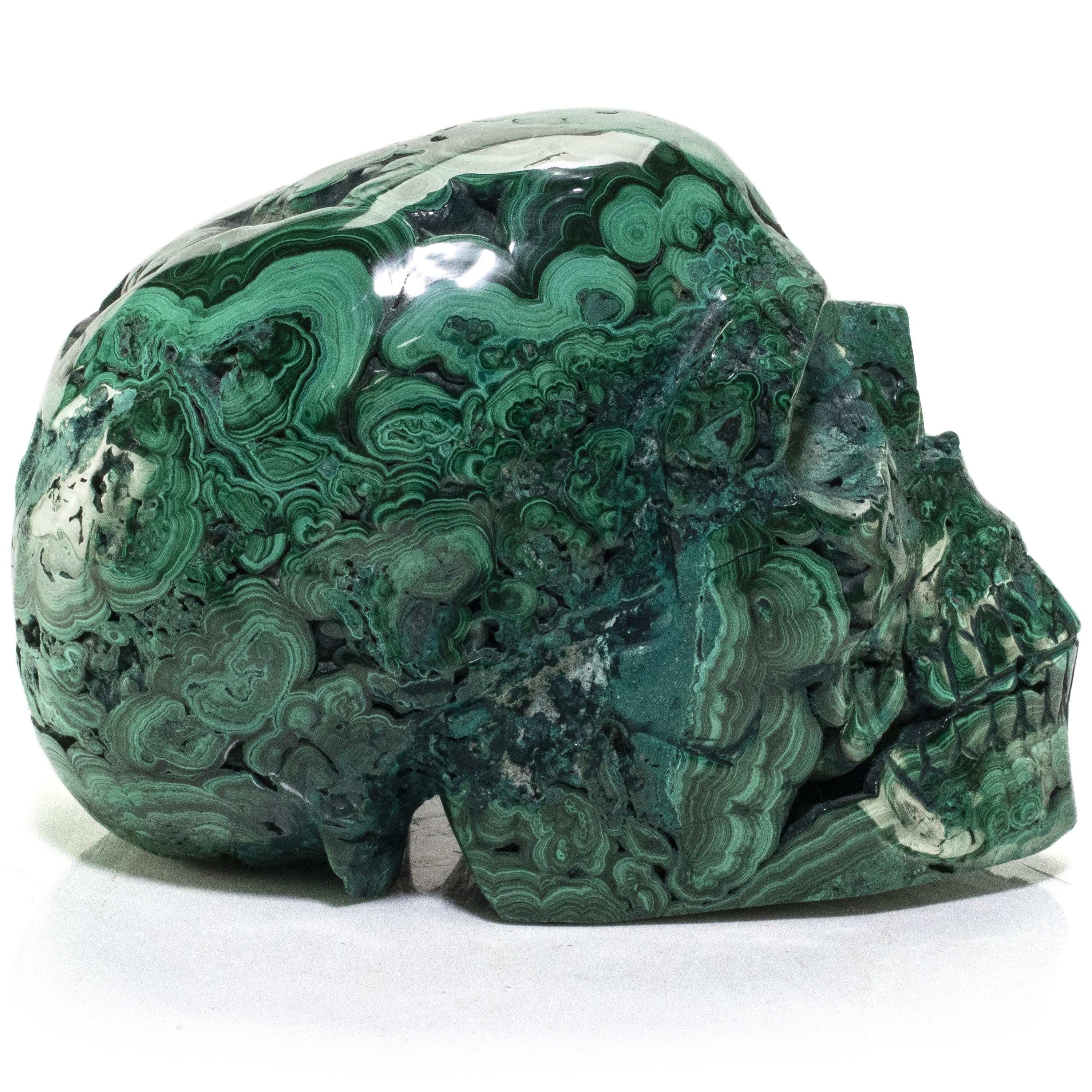 Kalifano Malachite Malachite Skull Carving 6.5" / 3,650g SK12800-MA.001