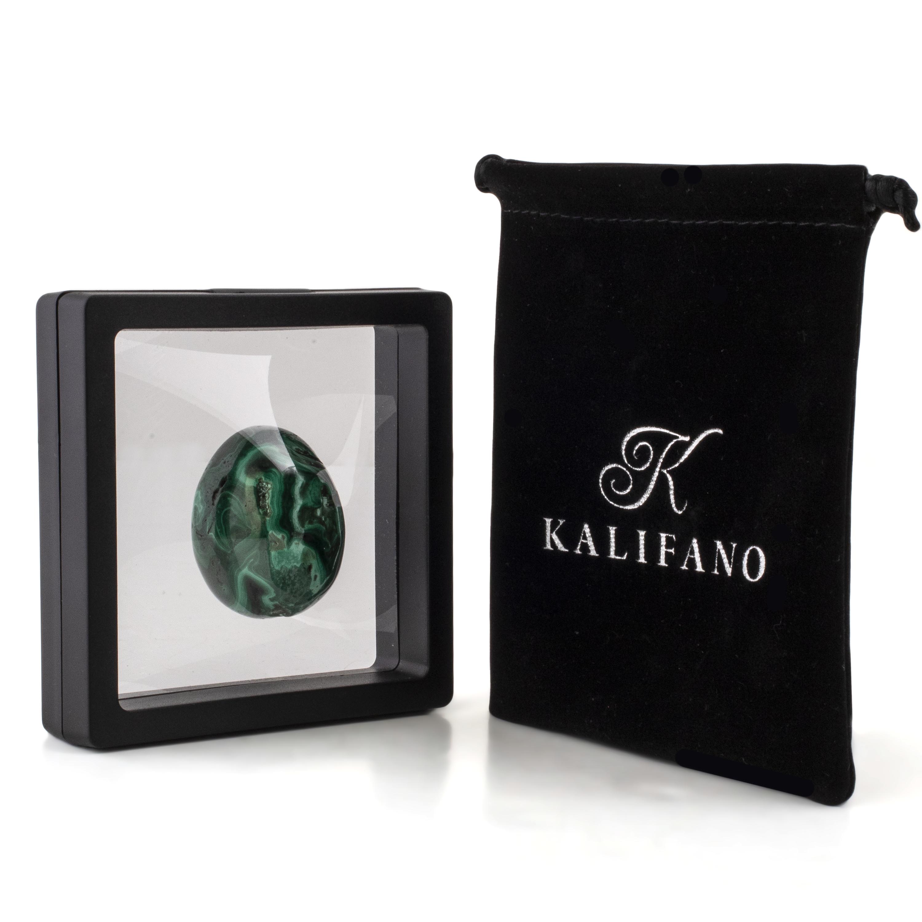 Kalifano Malachite Natural Malachite Egg Carving From Congo - 1.5" / 87g MAE200